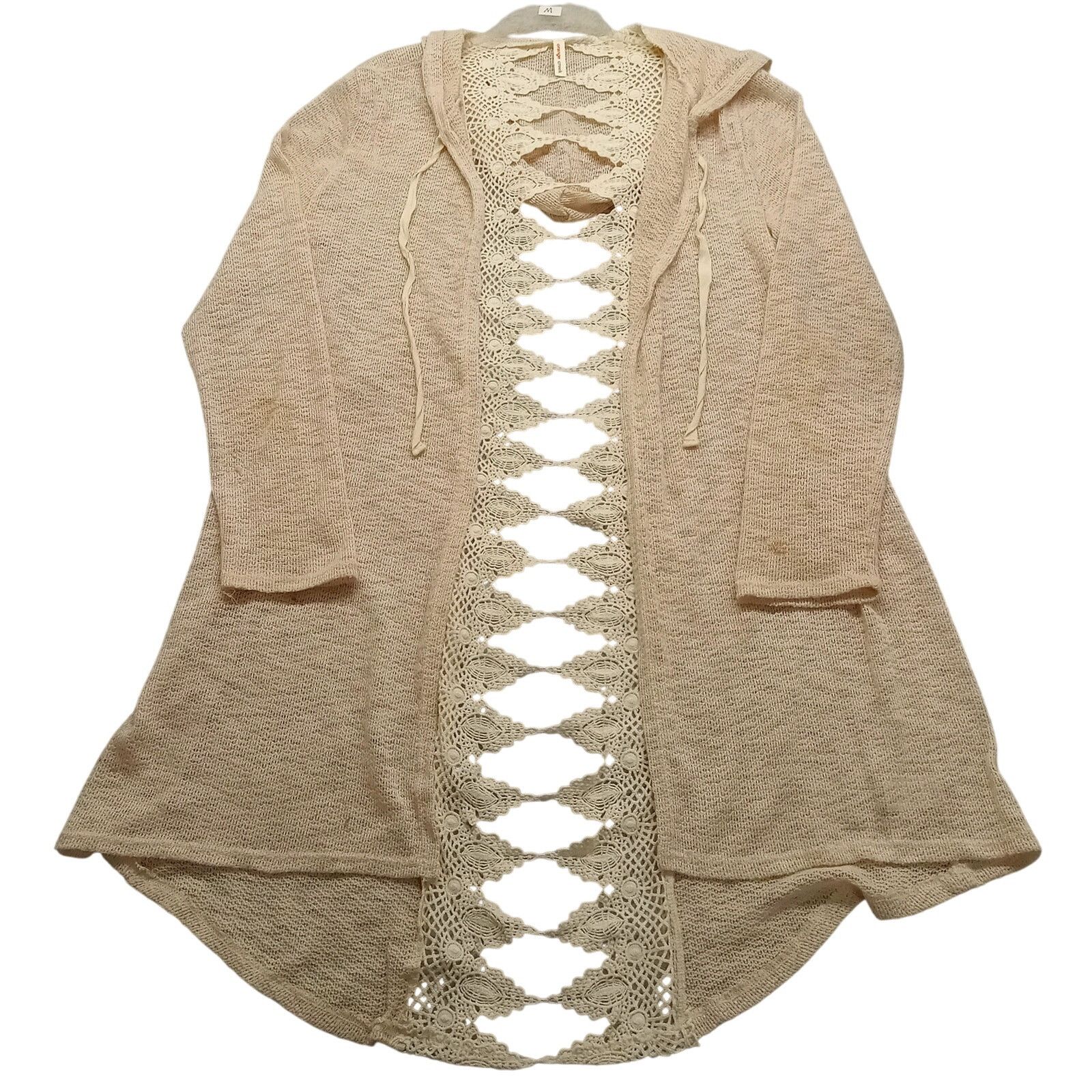 & Other Stories Orange Creek Hooded Sweater S Women's Crochet Cardigan Beige Size S / US 4 / IT 40 - 1 Thumbnail