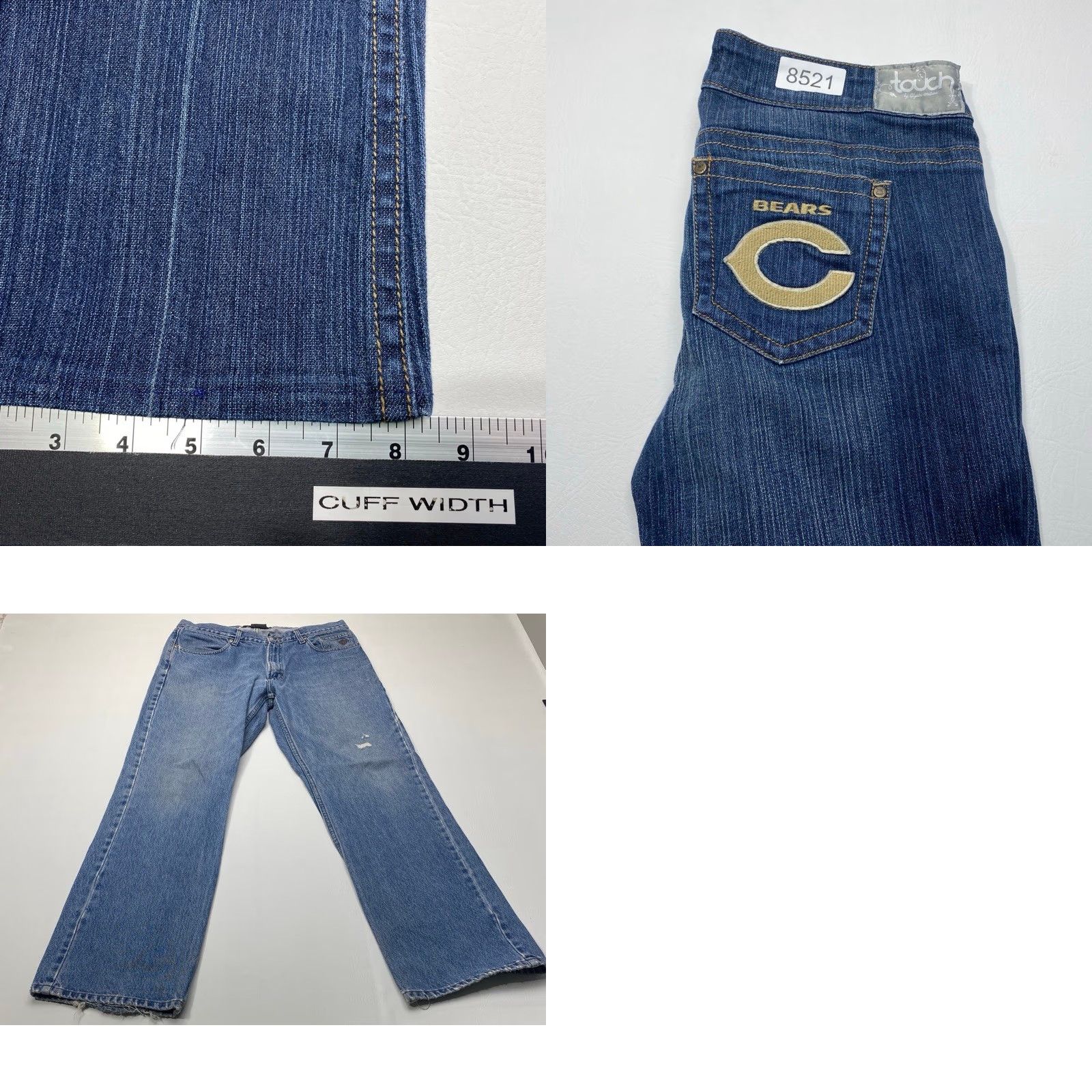 Vintage Touch Jeans by Alyssa Milano Womens 30x28.5 CHICAGO BEARS NFL Denim Boot Cut Jeans Size 26" / US 2 / IT 38 - 10 Thumbnail