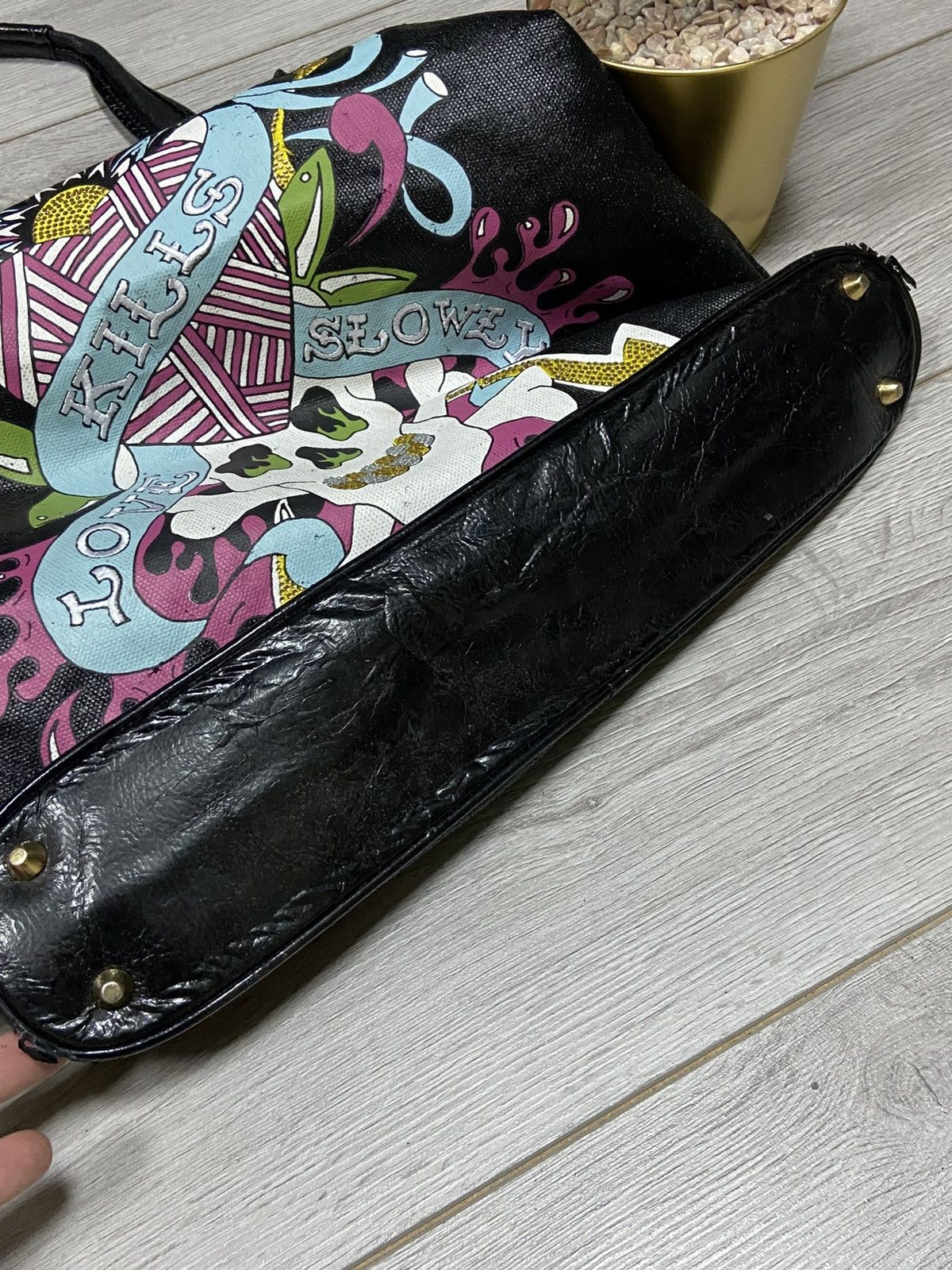 Ed Hardy Ed Hardy swallow love kills slowly tote bag Size ONE SIZE - 16 Thumbnail