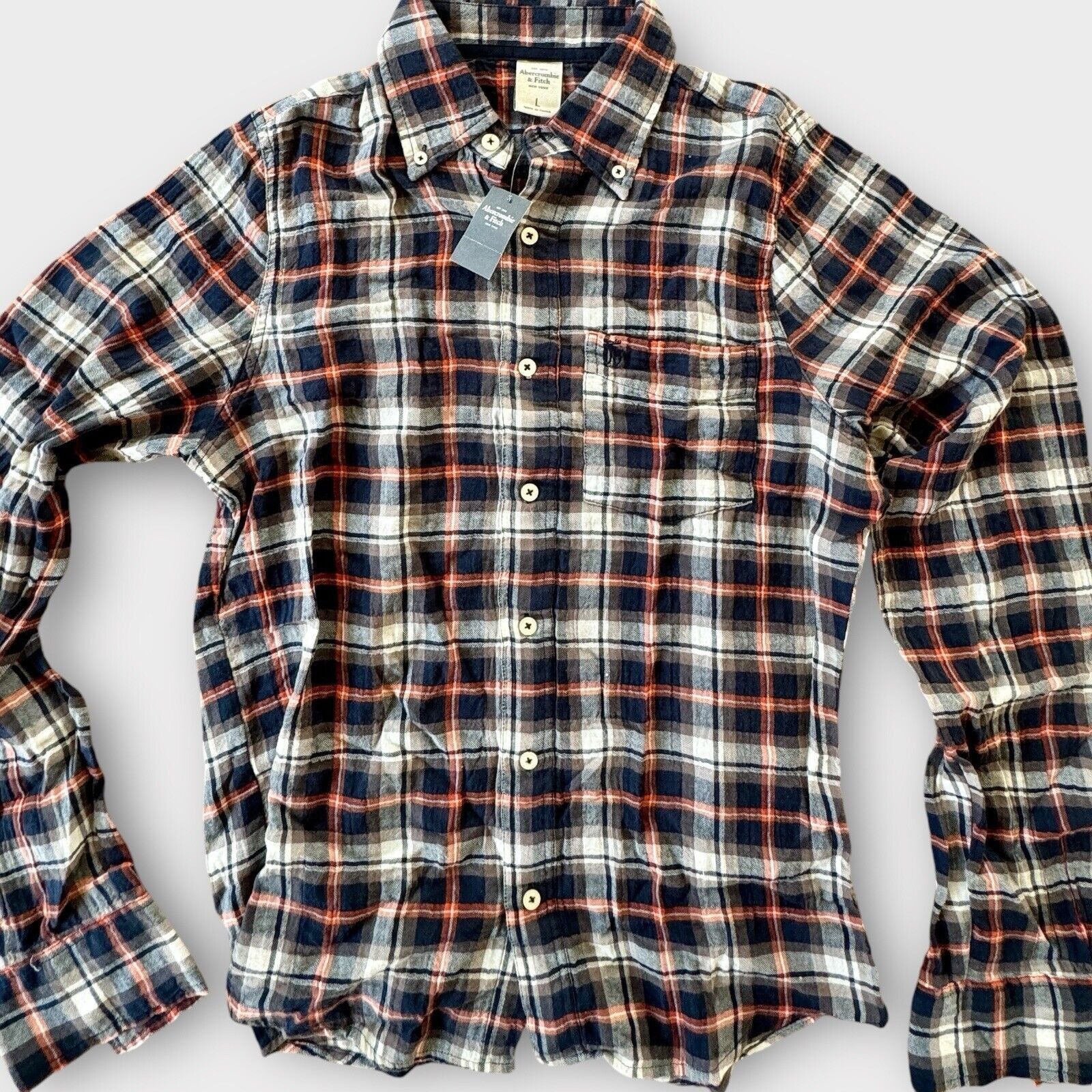 Abercrombie & Fitch × Vintage Men's Flannel Shirt size L NEW rare y2k Never Worn Size US L / EU 52-54 / 3 - 2 Thumbnail