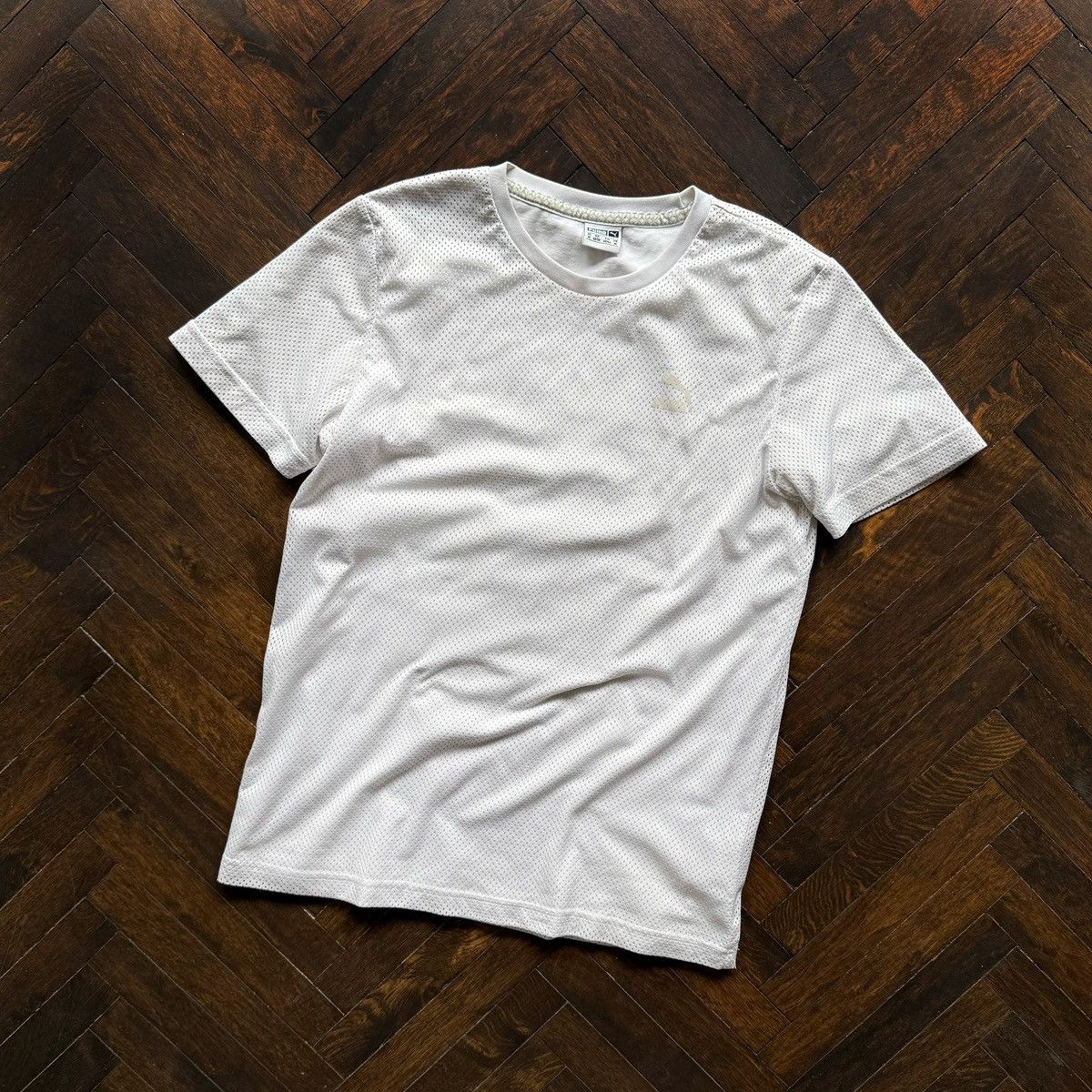 Puma Puma Womens White Mesh Short Sleeve Crew Neck T-Shirt Size M / US 6-8 / IT 42-44 - 1 Thumbnail