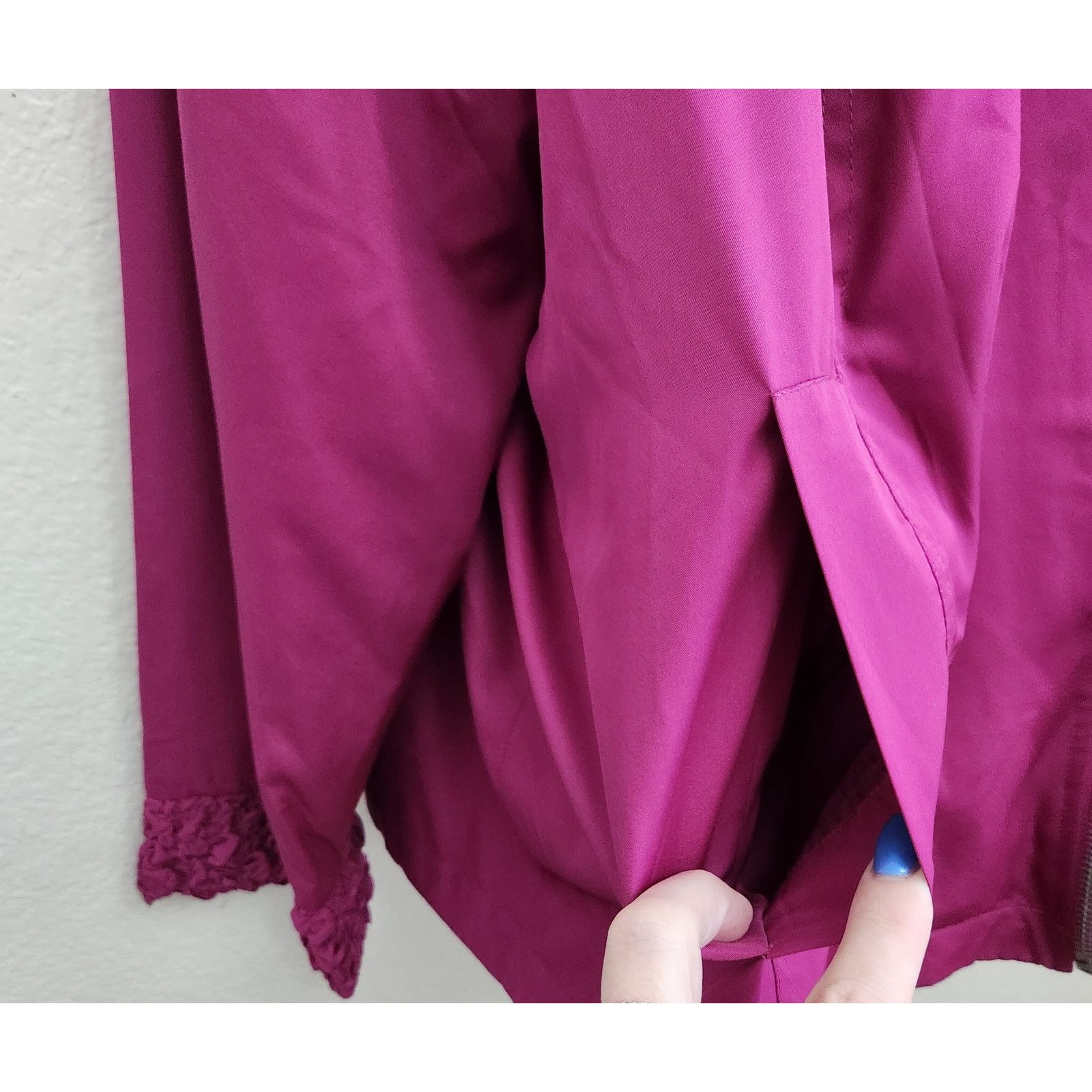 Other Susan Graver Fuchsia Puckered Collar Full Zip Jacket 3X Size 3XL / US 20-22 - 2 Thumbnail