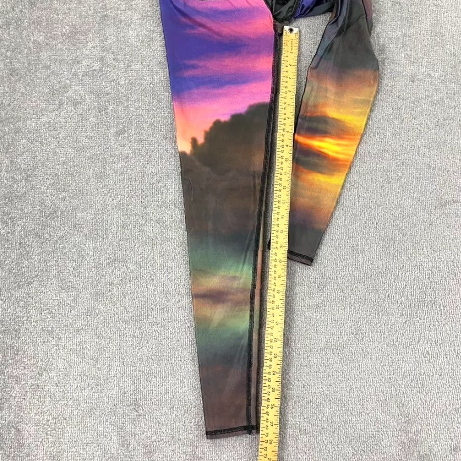 Vintage Teeki Leggings Womens Small 26 x 27.5 Skinny Tight Leg Art Sunset Cloud Abstract Size 28" / US 6 / IT 42 - 3 Thumbnail