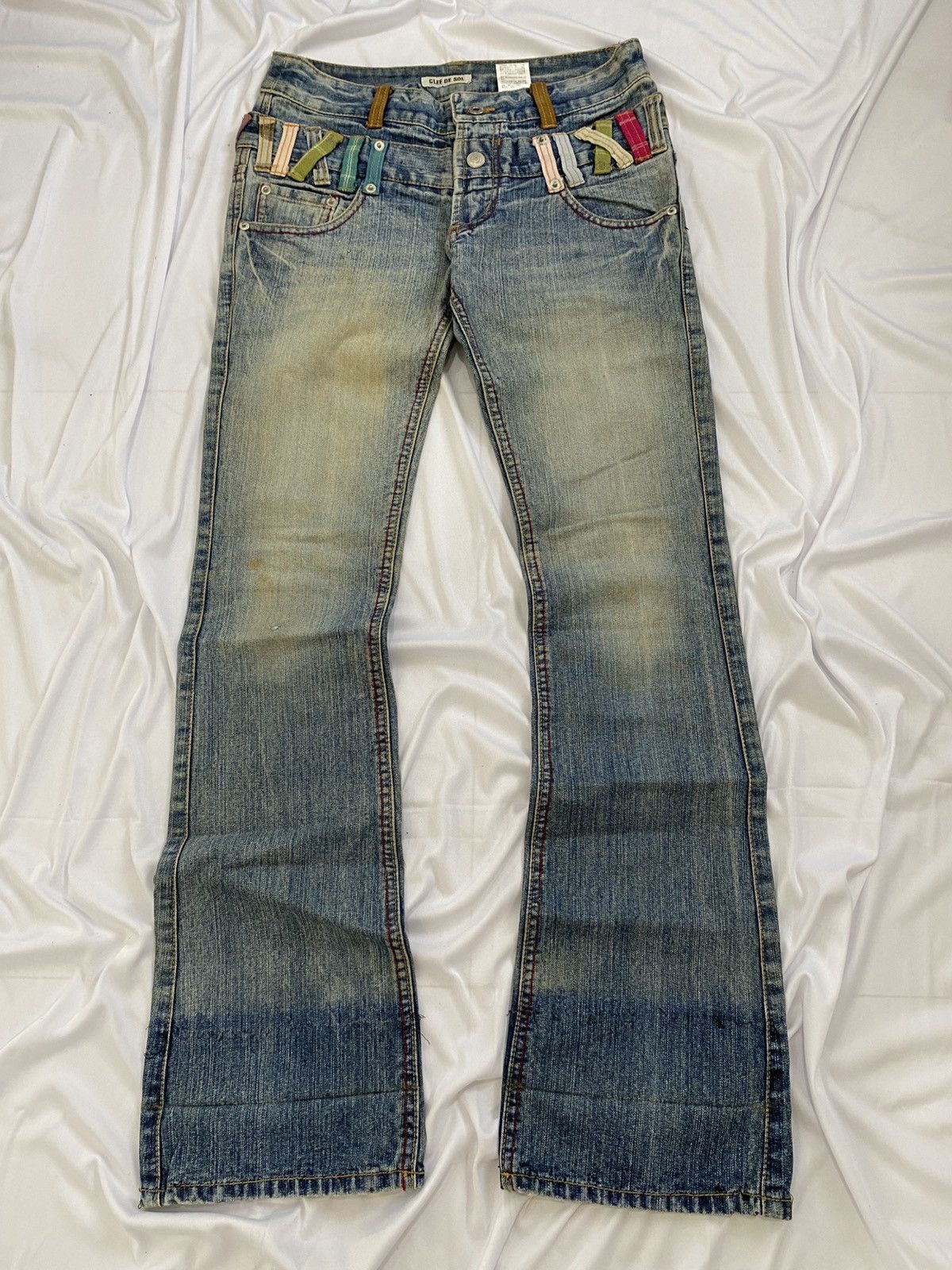 GOSTAR DE FUGA × If Six Was Nine × Japanese Brand double waist flare ifsx style jeans pant clef de sol Size US 28 / EU 44 - 1 Thumbnail