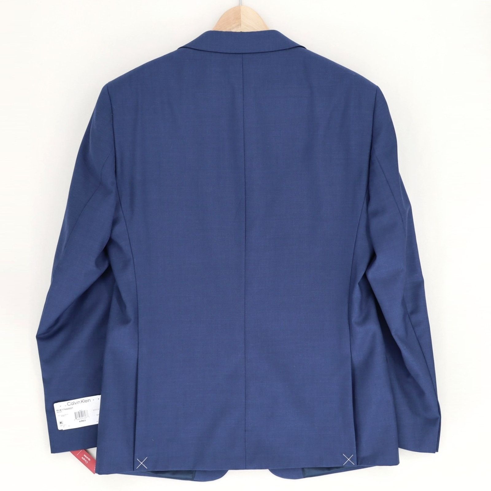 Calvin Klein Calvin Klein Men's Blue Wool Slim-Fit Suit Blazer Size 42R Size 42R - 5 Thumbnail