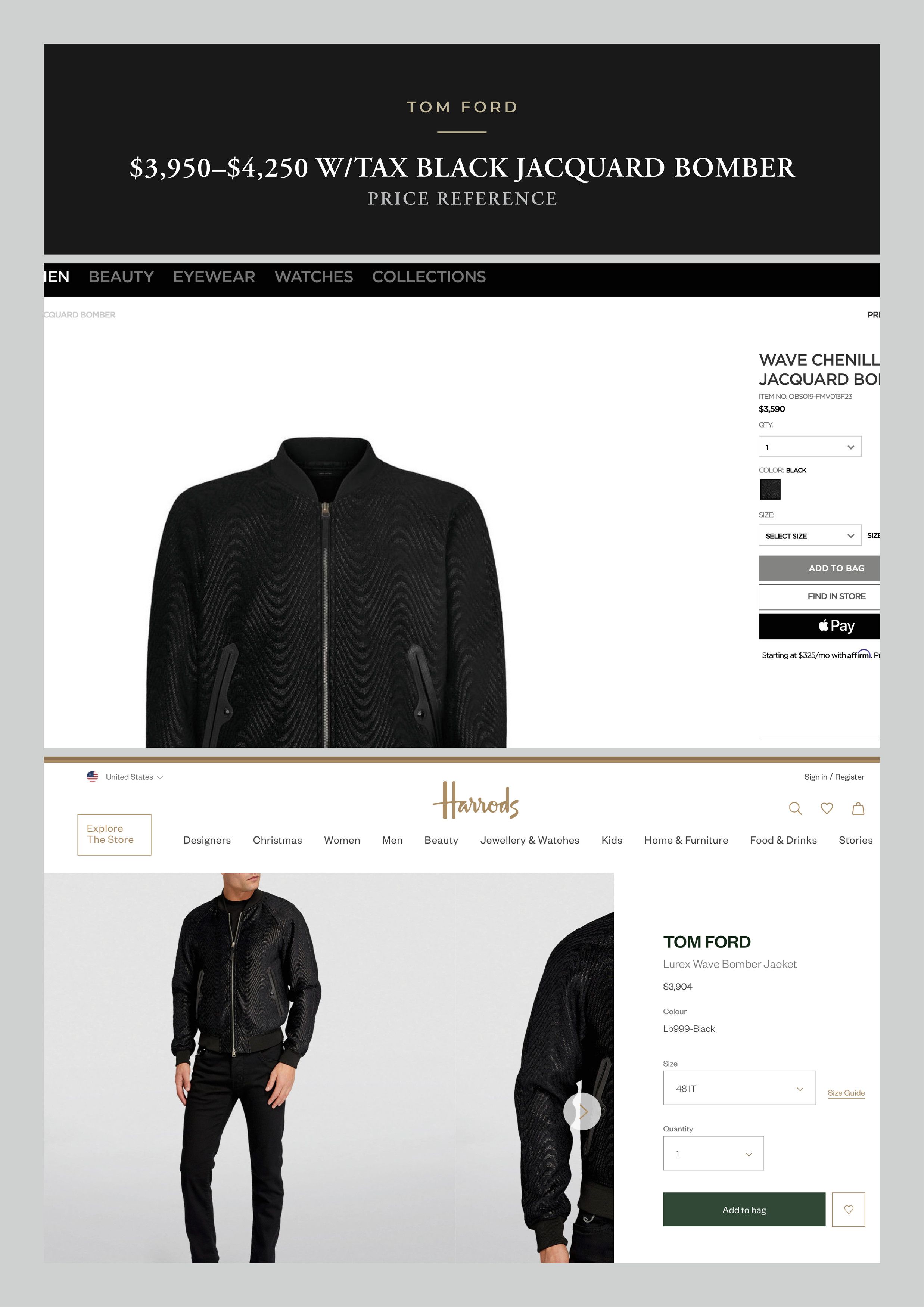 Tom Ford Best Dressed NWT Rare $4K w/tax TOM FORD Jacquard Bomber Size US M / EU 48-50 / 2 - 7 Thumbnail