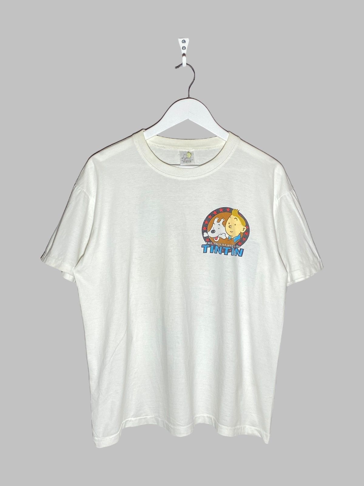 Cartoon Network 🔥 TINTIN IN AMERICA 90s GRAPHIC TEE USA INDIGENOUS VIBES Size US M / EU 48-50 / 2 - 2 Thumbnail