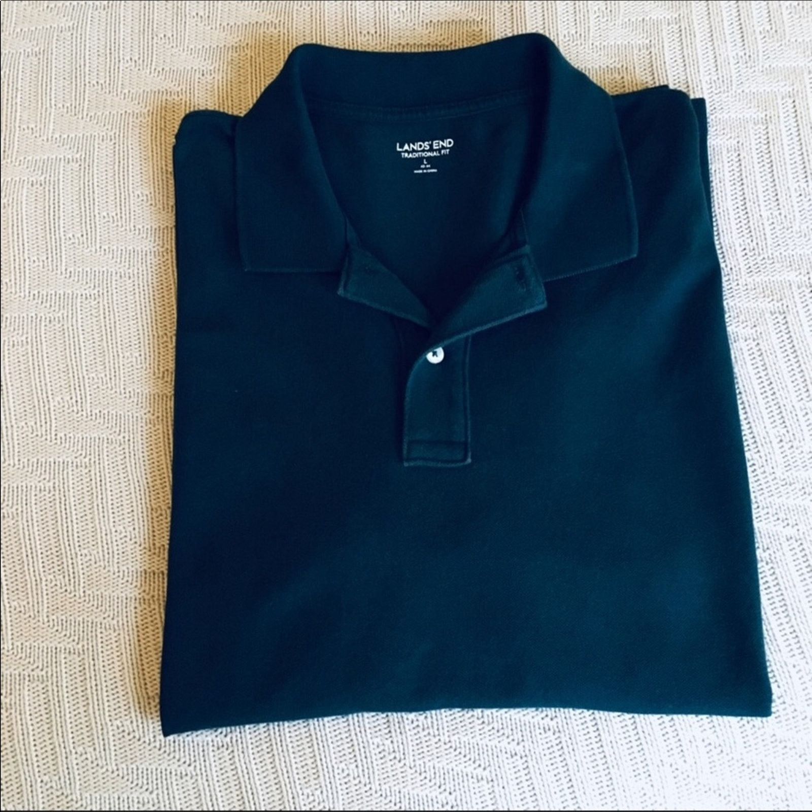Lands' End Lands End navy polo short sleeve shirt Size US L / EU 52-54 / 3 - 1 Thumbnail