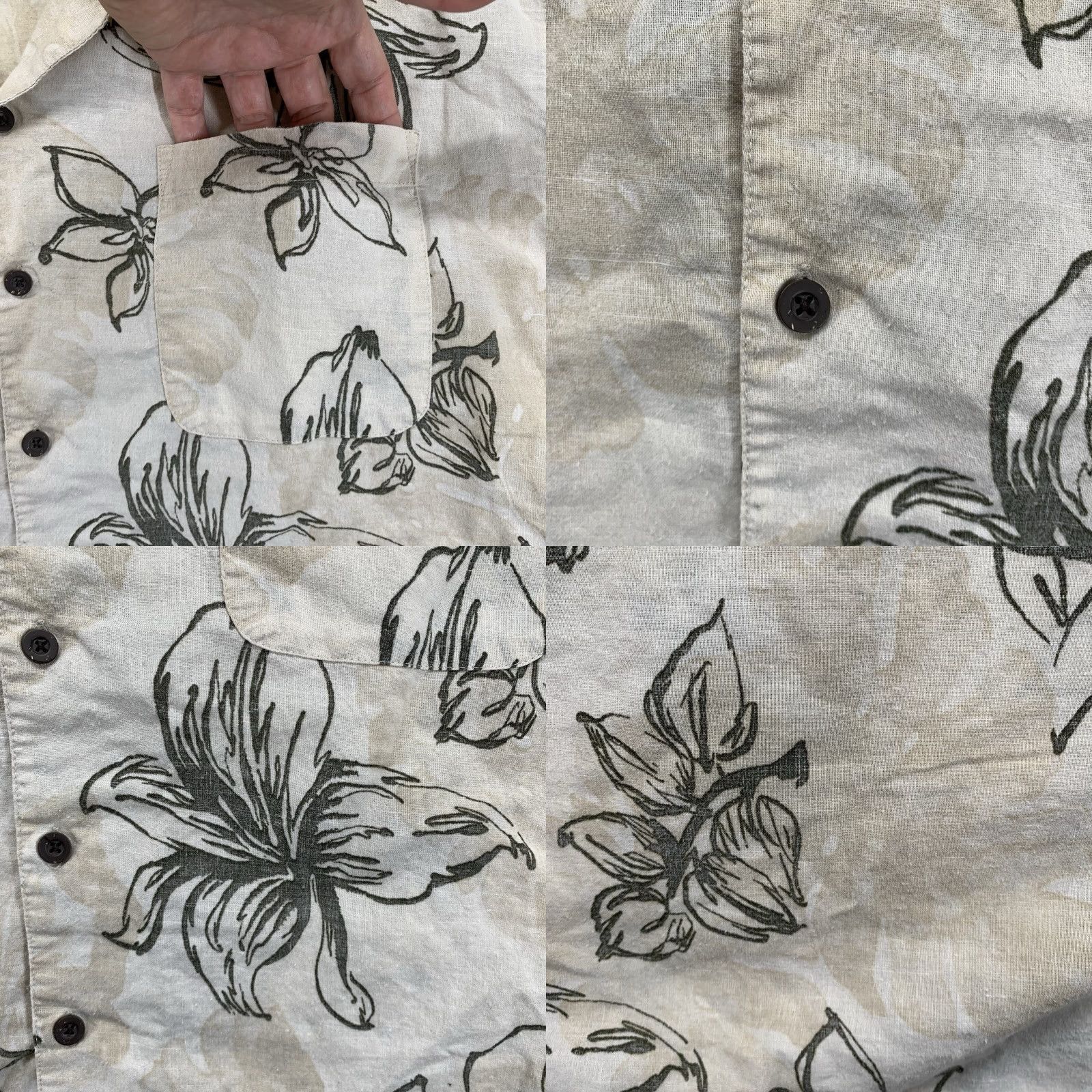 Panama Jack Panama Jack Hawaiian Shirt 2XL Beige Floral Button-Up Short Sleeve Mens 80s 90s Tropical Size US XXL / EU 58 / 5 - 8 Thumbnail