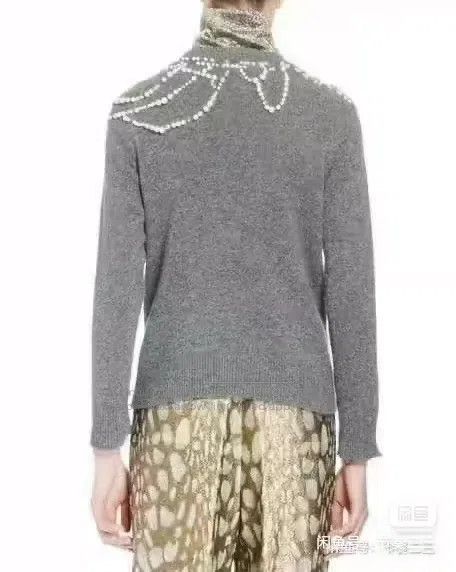 Dries Van Noten Dries Van Noten Runway-Exclusive Pearl-Embellished Sweater Size L / US 10 / IT 46 - 7 Thumbnail