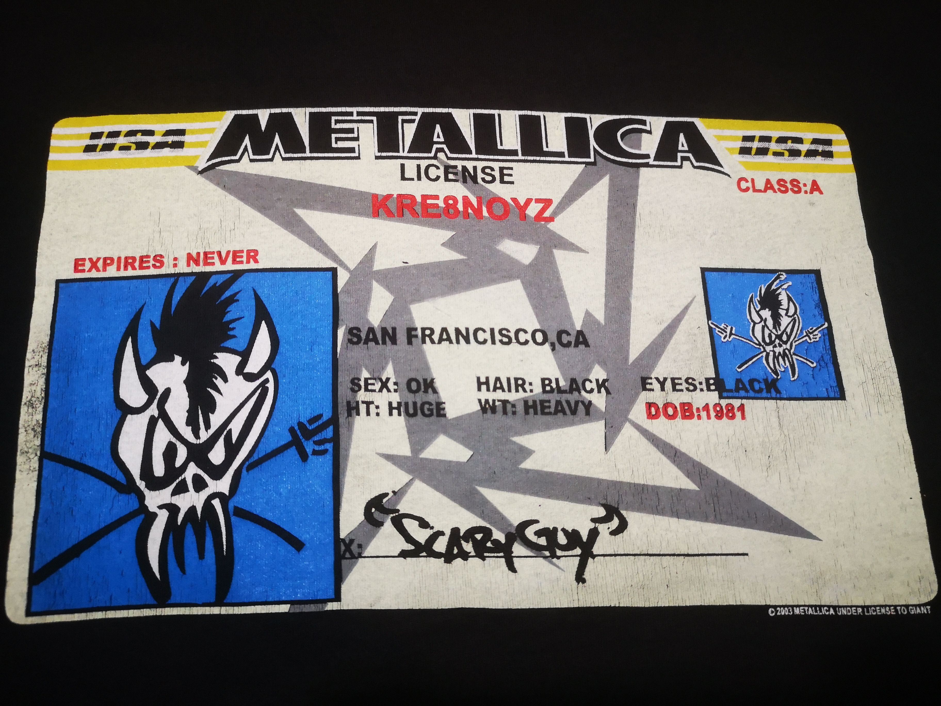 Band Tees × Vintage Vintage METALLICA Band Scary Guy License Giant Promo T Shirt Size US M / EU 48-50 / 2 - 4 Thumbnail