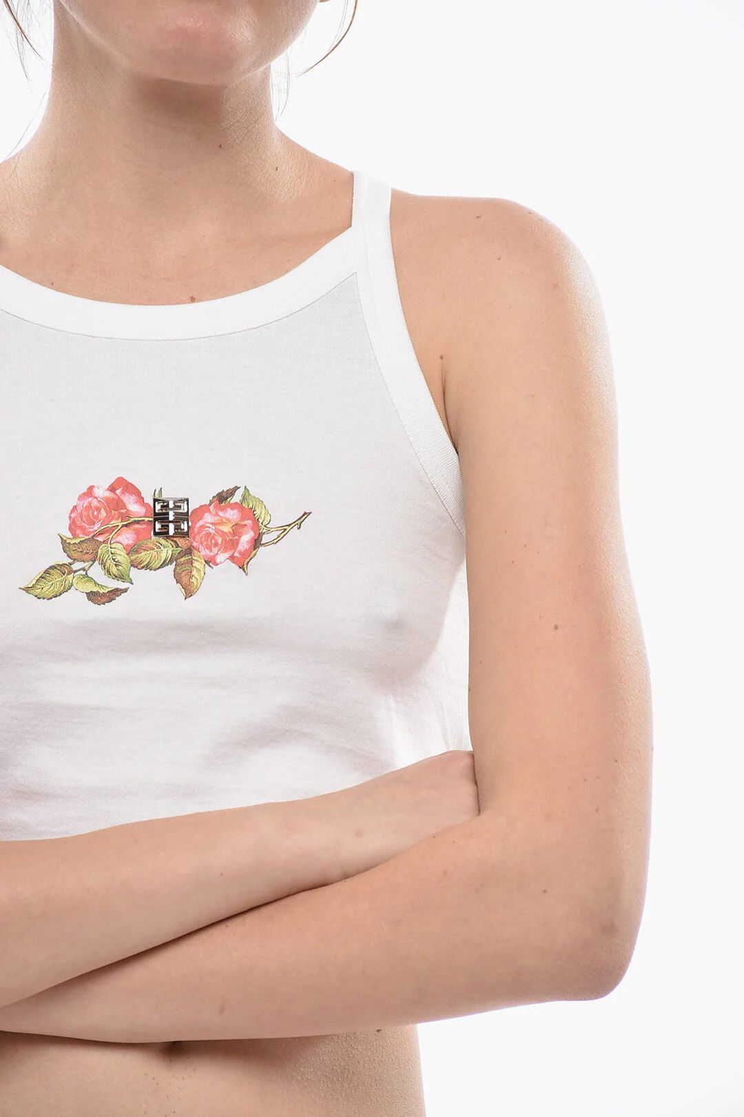 Givenchy og1mm0326 Cotton Crop Top in White Size M / US 6-8 / IT 42-44 - 3 Thumbnail