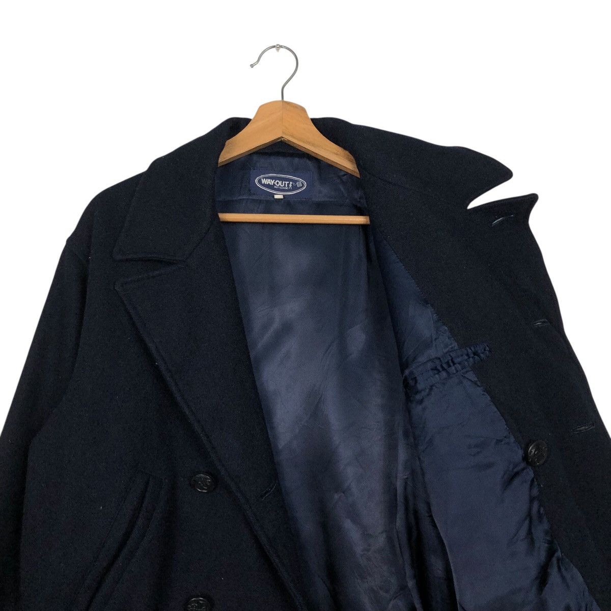 Japanese Brand × Vintage 📌Rich Blue Vintage Wool Bomber Jacket Way Out Double Breast Size US M / EU 48-50 / 2 - 13 Thumbnail