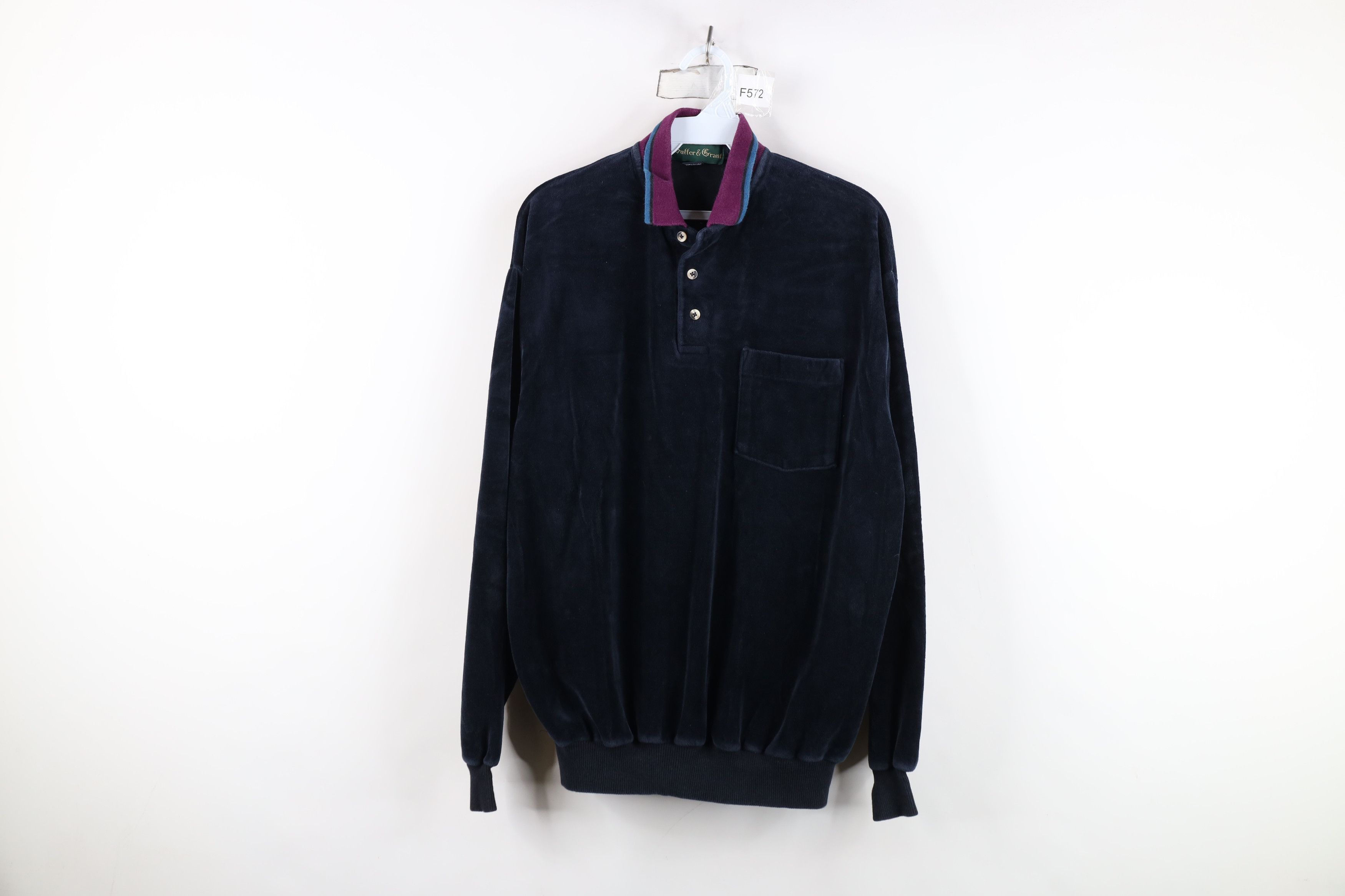 Vintage Vintage 90s Streetwear Collared Pullover Polo Shirt Blue USA Size US XL / EU 56 / 4 - 1 Thumbnail