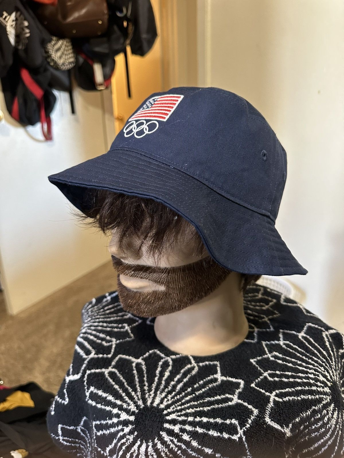New Era × Vintage Vintage USA Olympic “triple blue” bucket hat 90s Size ONE SIZE - 6 Thumbnail
