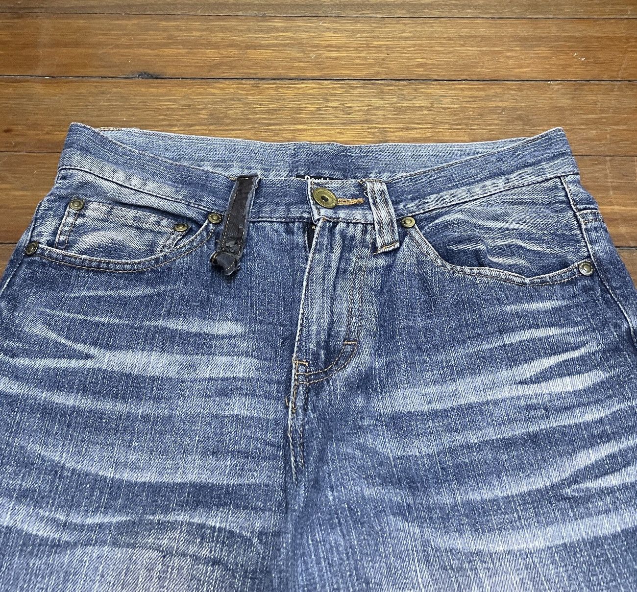 14th Addiction × Japanese Brand × Le Grande Bleu (L.G.B.) Rare Design Vintage Japanese Brand Double Focus Jeans 2000s Size US 29 - 3 Thumbnail