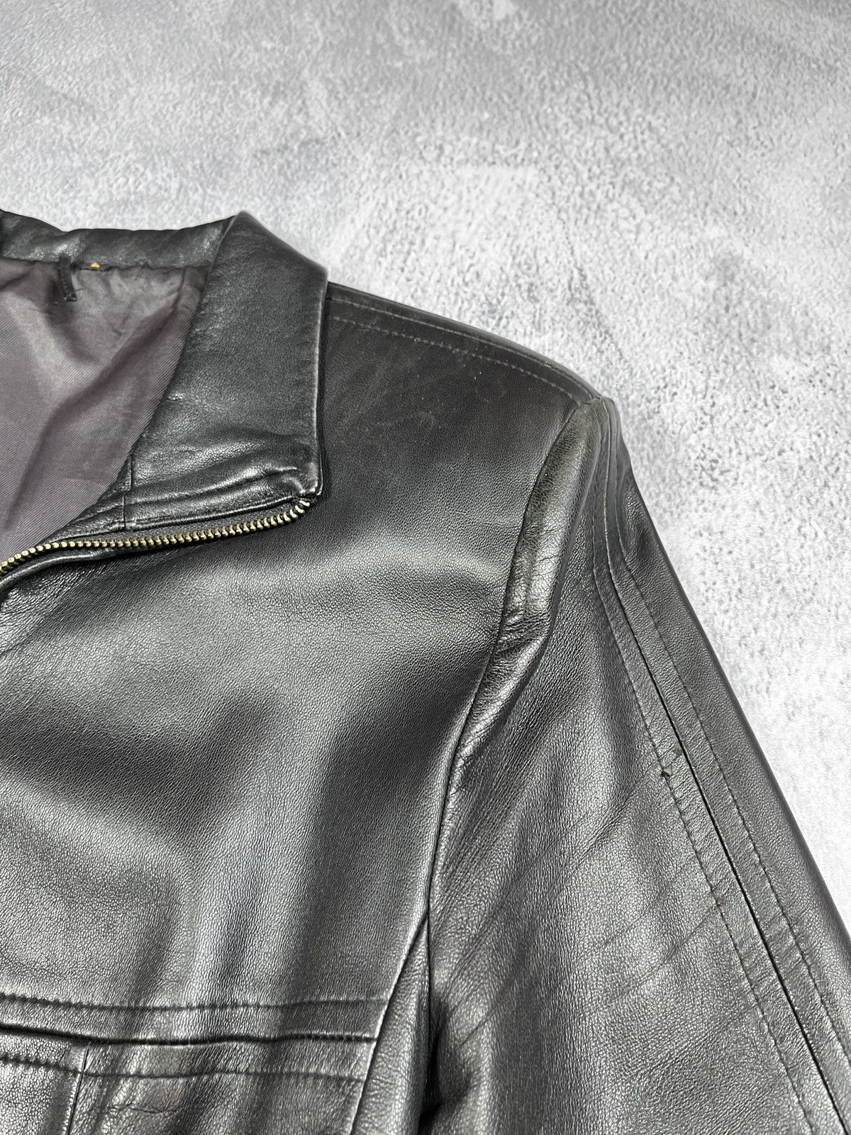 Leather Vintage Y2K Flare sleeves Leather Jacket old money opium L Size L / US 10 / IT 46 - 8 Thumbnail