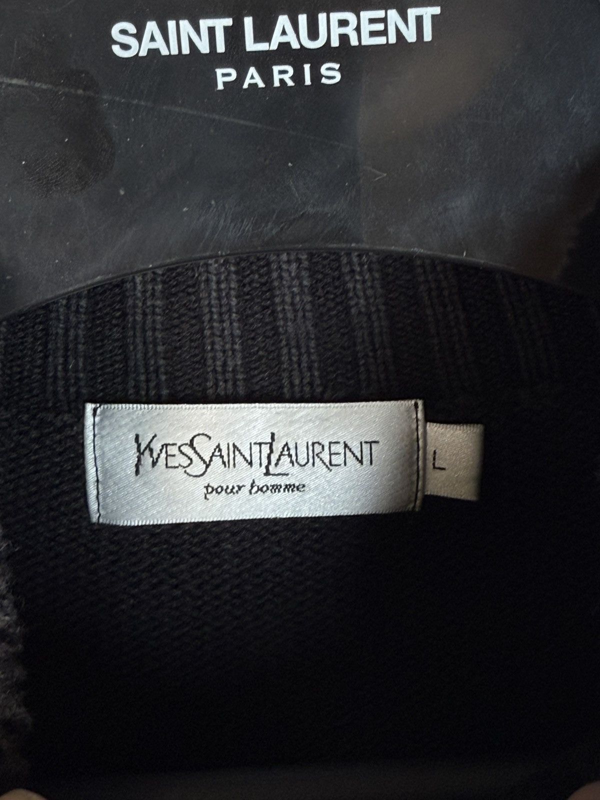 Yves Saint Laurent Black YSL Sweater Knit Big Logo Turtleneck YSL Sweatshirt Size US L / EU 52-54 / 3 - 4 Thumbnail