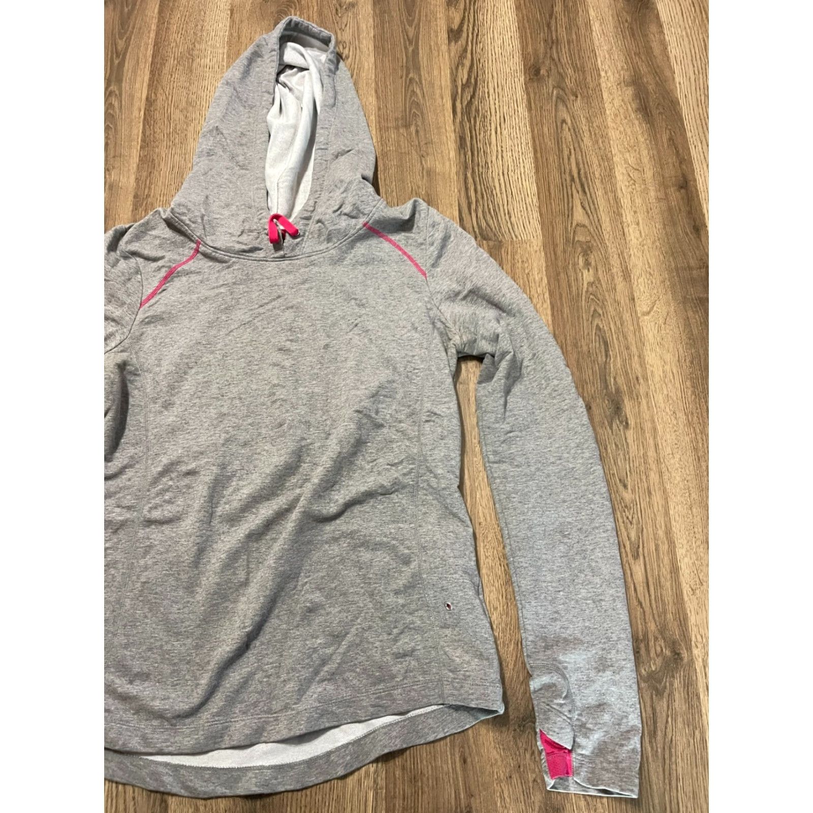 Vintage Energy Zone Hoodie Women's Medium Pullover Long Sleeve Gray Pink Casual Modern Size M / US 6-8 / IT 42-44 - 3 Thumbnail