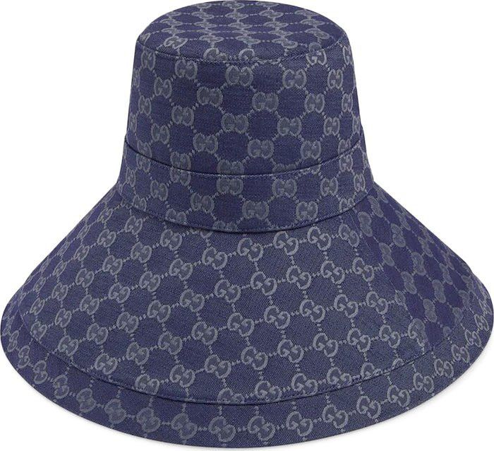 Gucci Gucci GG Canvas Wide Brim Beach Hat 'Blue/Grey' Size ONE SIZE - 2 Thumbnail