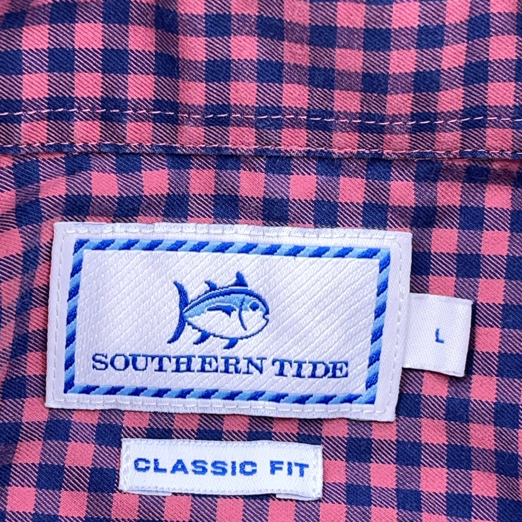 Southern Tide Southern Tide Flannel Shirt Men L Pink Blue Button-Up Gingham Classic Fit Size US L / EU 52-54 / 3 - 5 Thumbnail