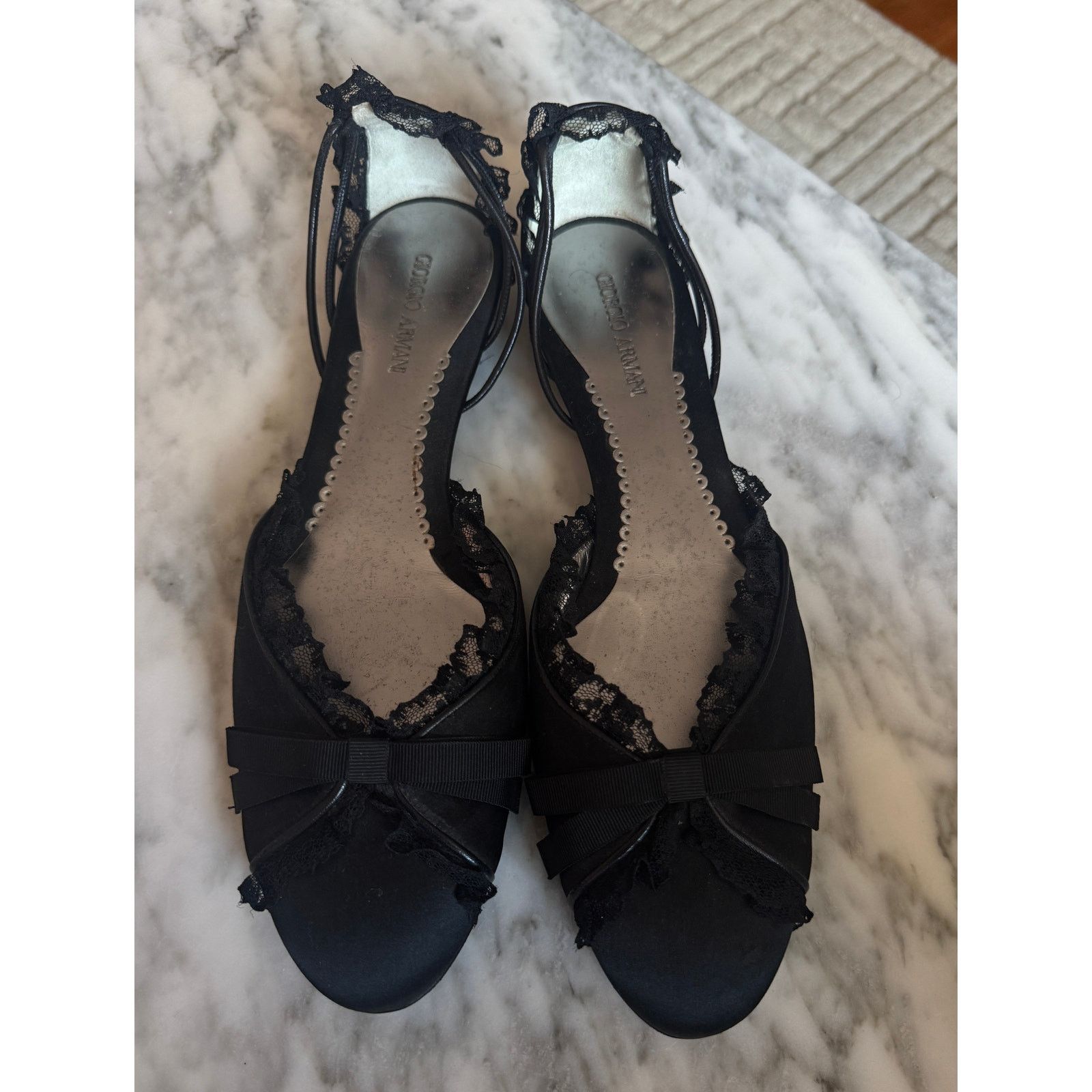 Giorgio Armani Giorgio Armani Black Patent Bow Smoking Suede Shoes Size US 7.5 / IT 37.5 - 1 Thumbnail