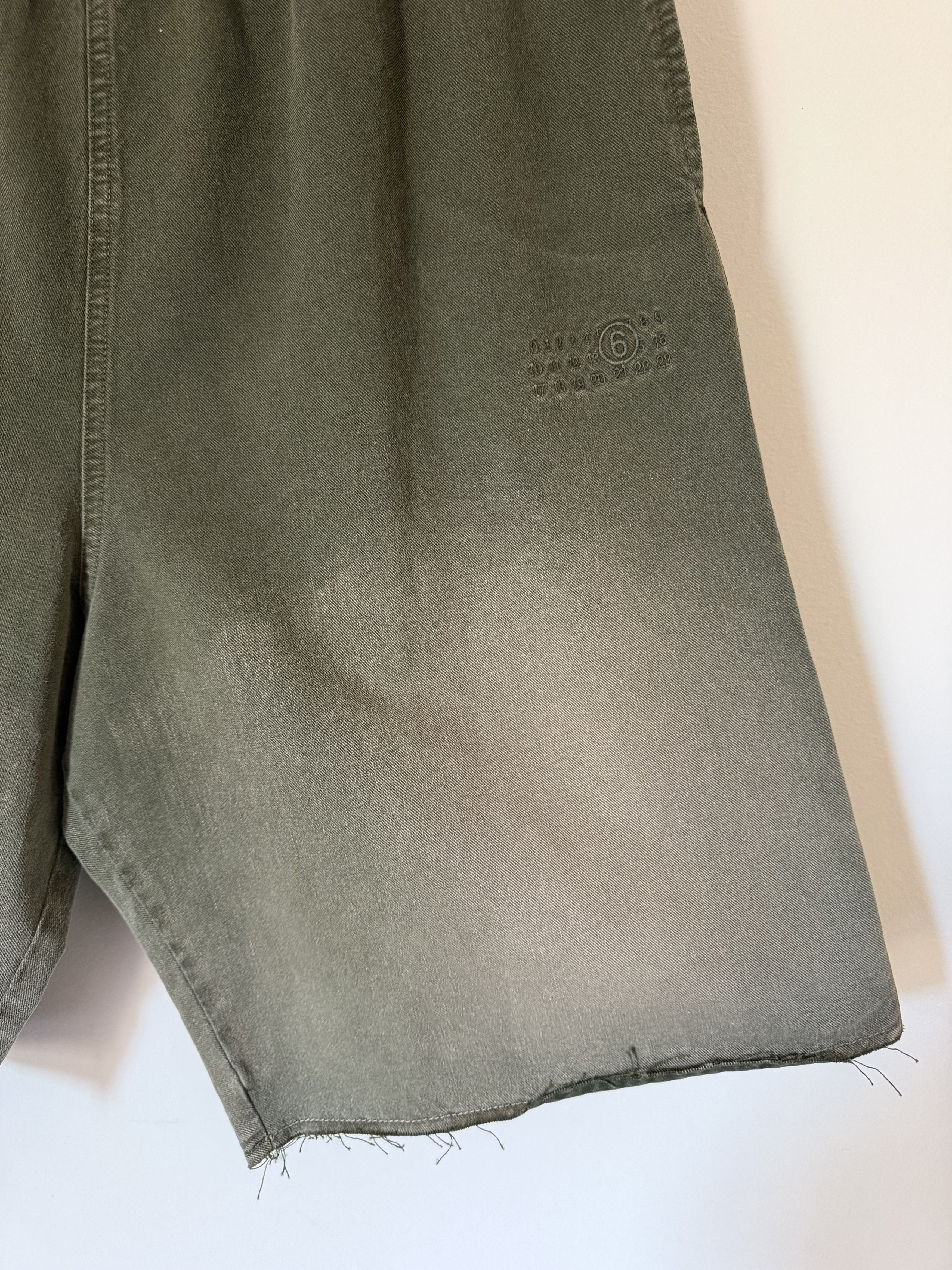 MM6 MM6 Maison Margiela Easy Cutoff Denim Shorts in Green Size US 34 / EU 50 - 2 Thumbnail