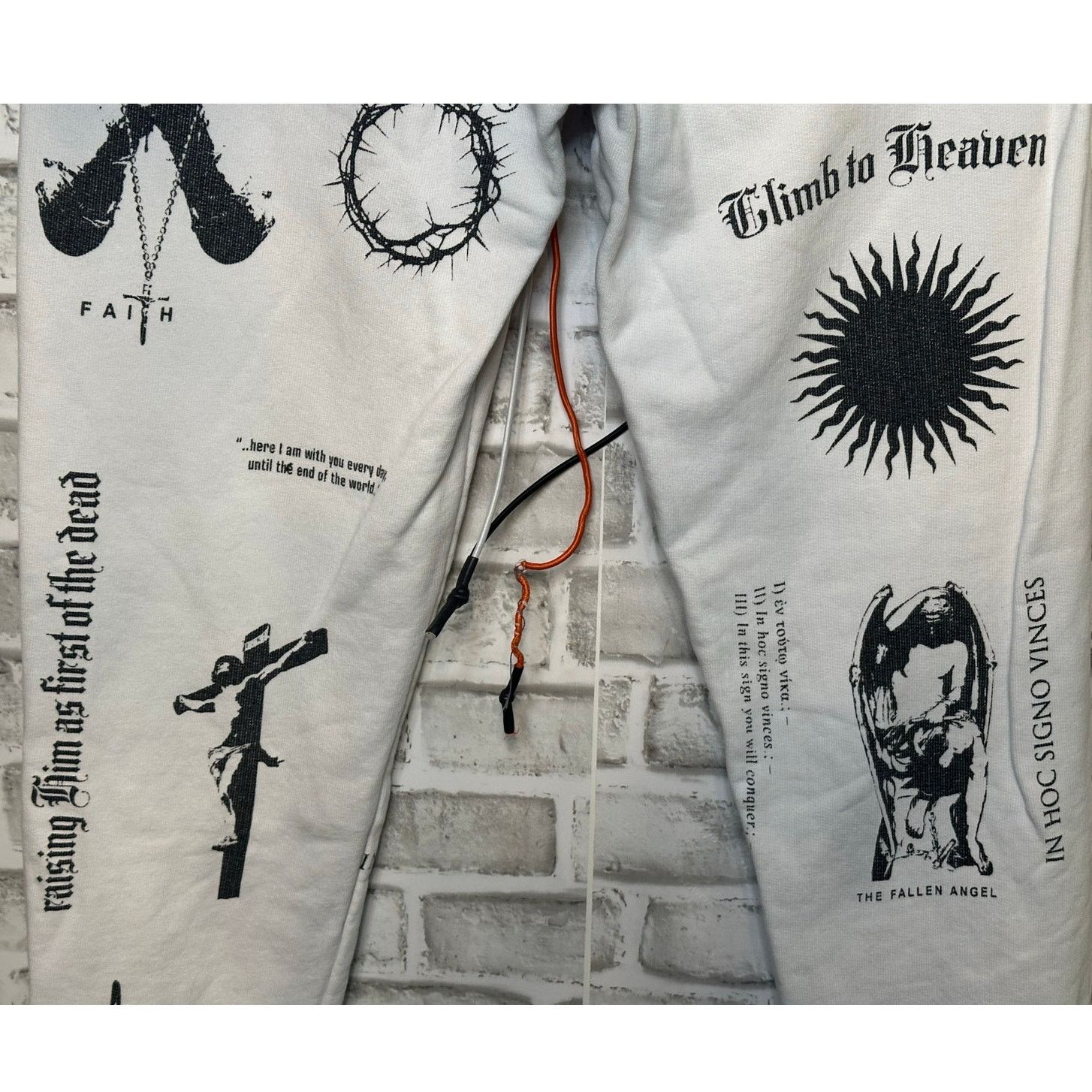 Other IHS Manifesto Graphic White Track Pants S Joggers Cotton Size US 26 / EU 42 - 10 Thumbnail