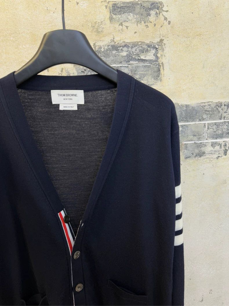 Thom Browne THOM BROWNE Navy Cashmere Knitted Cardigan 2502-Nextarrow Size US M / EU 48-50 / 2 - 2 Thumbnail