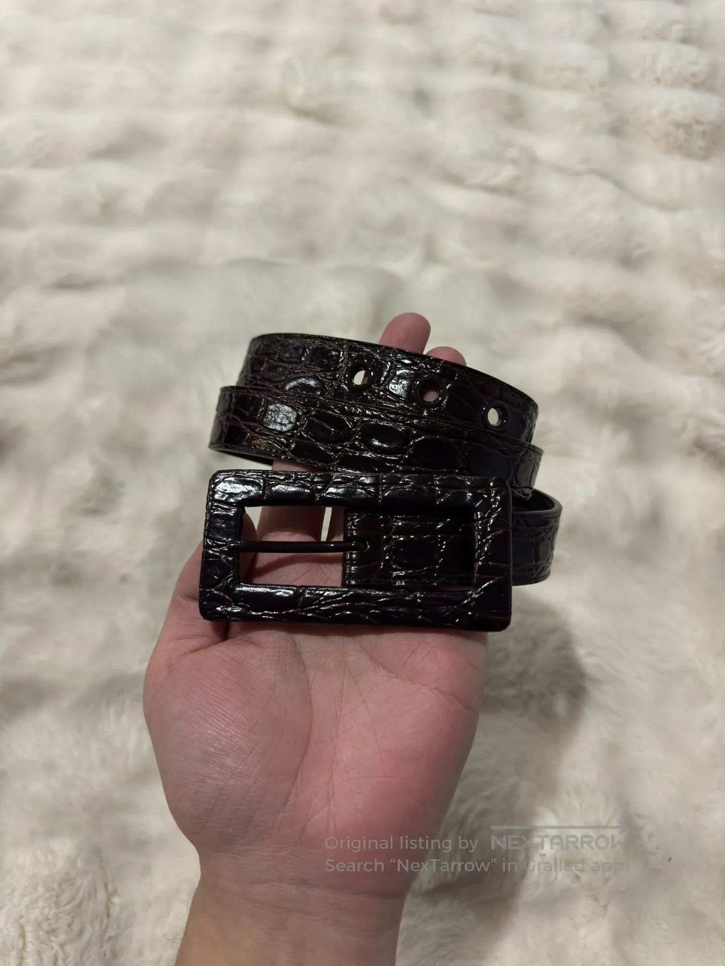 Saint Laurent Paris Saint Laurent Paris size 80 Embossed Leather Belt| Size ONE SIZE - 1 Thumbnail
