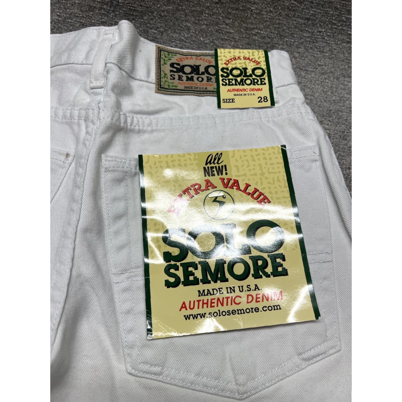 Vintage VINTAGE Solo Semore White Jeans Straight Leg Skater 28x28 USA Made Size US 28 / EU 44 - 3 Thumbnail