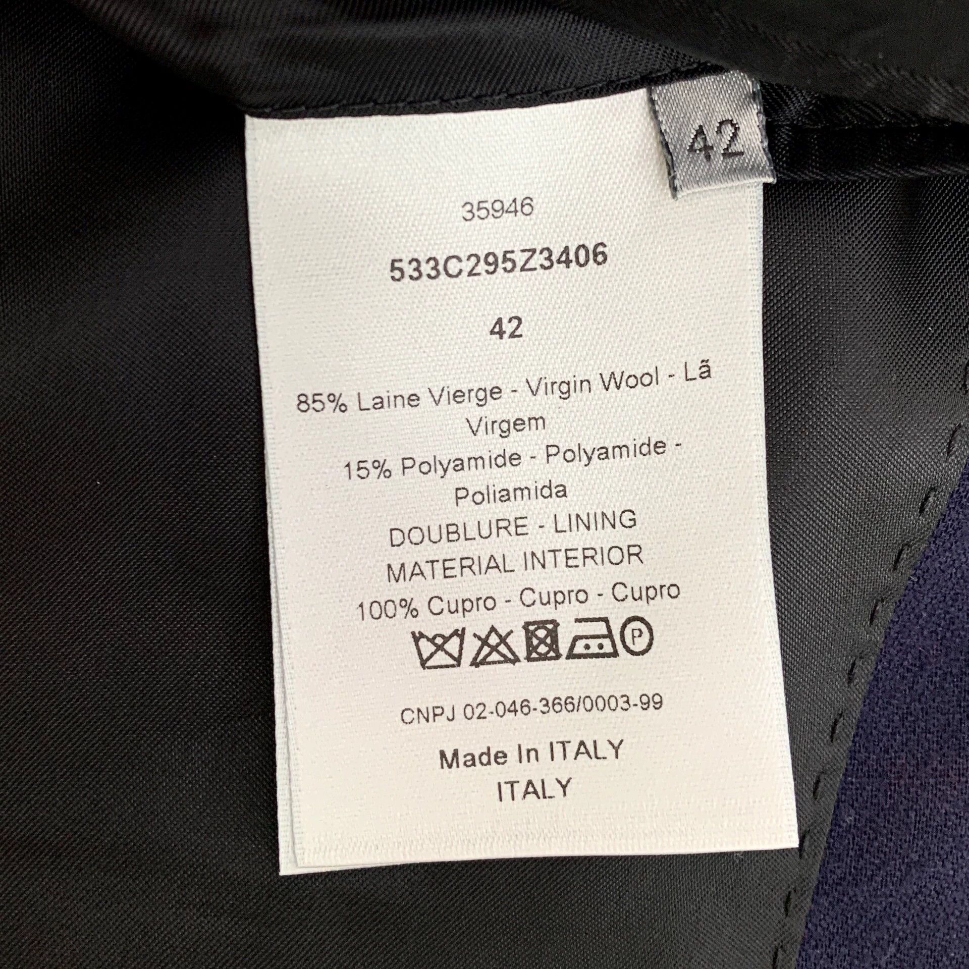 Dior Dior Wool Collar Single-Breasted Long-Sleeve Suit Jacket Size 42R - 5 Thumbnail
