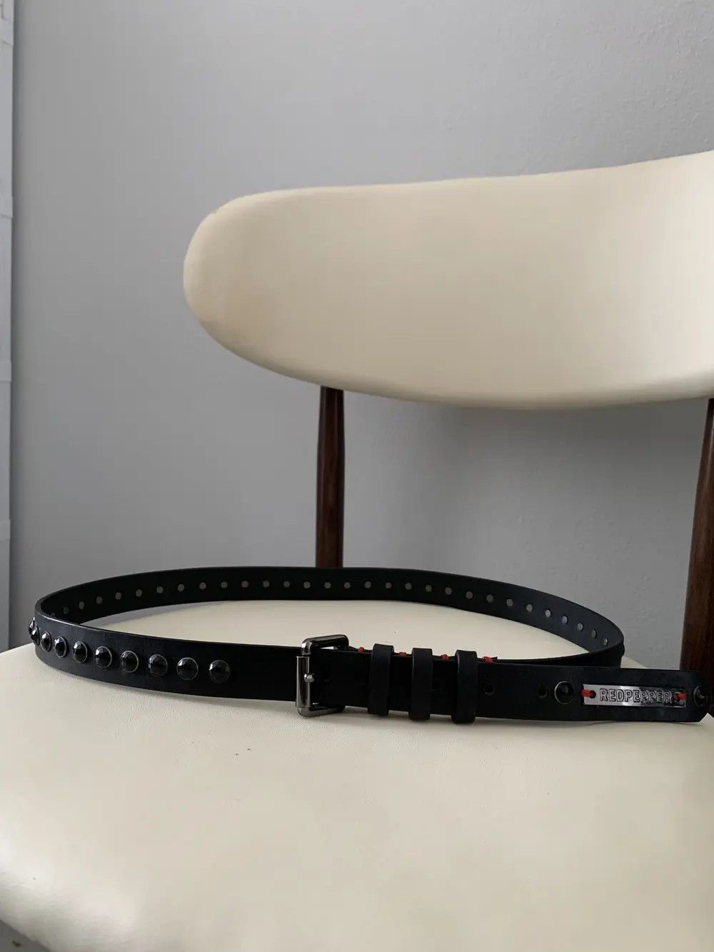 Genuine Leather 2000s Redpepper Studded Lesther Belt Archive Japan Size 32 - 1 Thumbnail