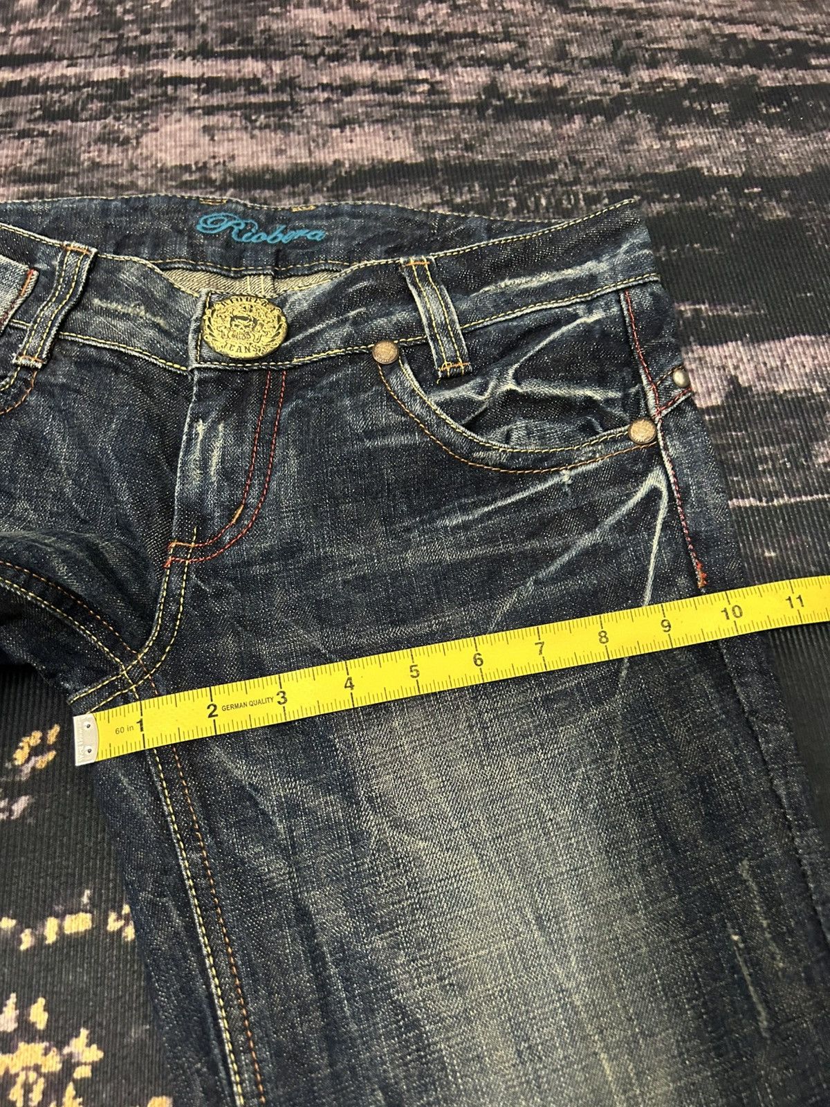 Tornado Mart Riobera Whiskered Studed Pocket Back Jeans Size US 30 / EU 46 - 21 Thumbnail