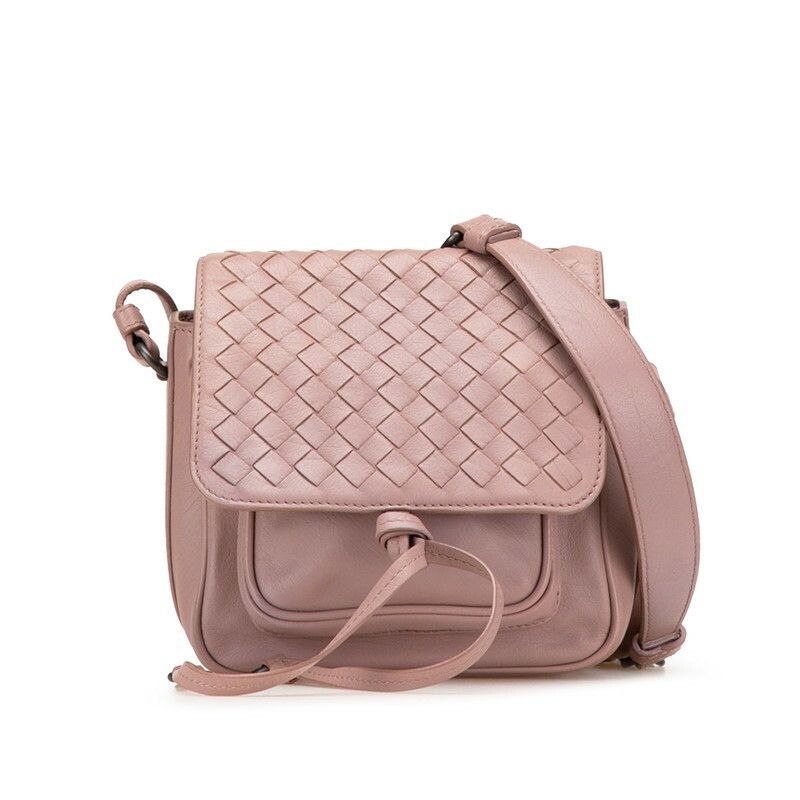 Bottega Veneta Bottega Veneta Intrecciato Leather Shoulder Bag Leather Crossbody Bag in Pink, Women's