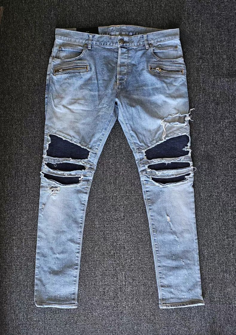 Balmain Balmain Distressed Biker Jeans Size US 34 / EU 50 - 1 Thumbnail