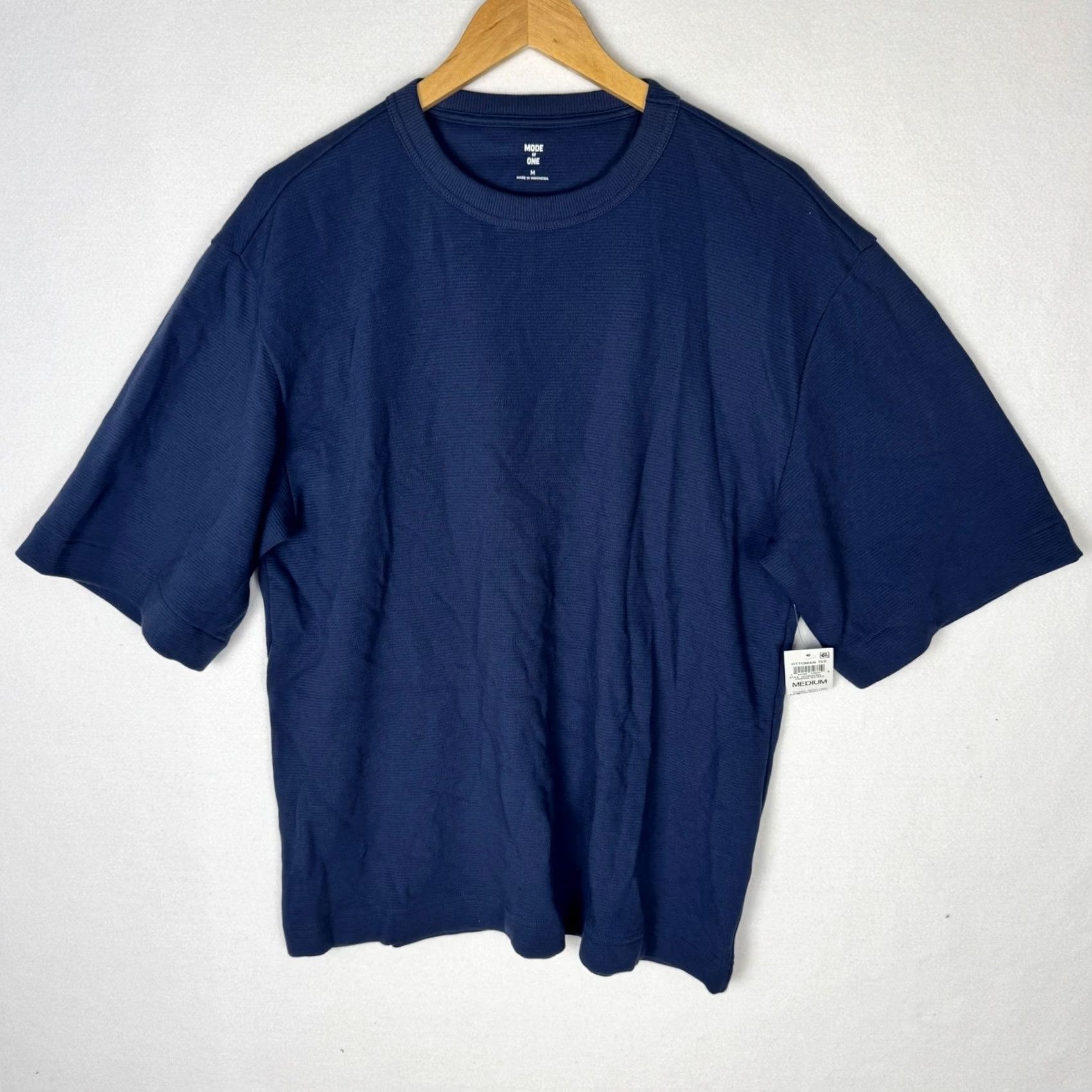 Vintage Mode of One Mens Ottoman Tee Caspian Waters Navy Blue Ribbed T-Shirt Medium NEW Size US M / EU 48-50 / 2 - 2 Thumbnail