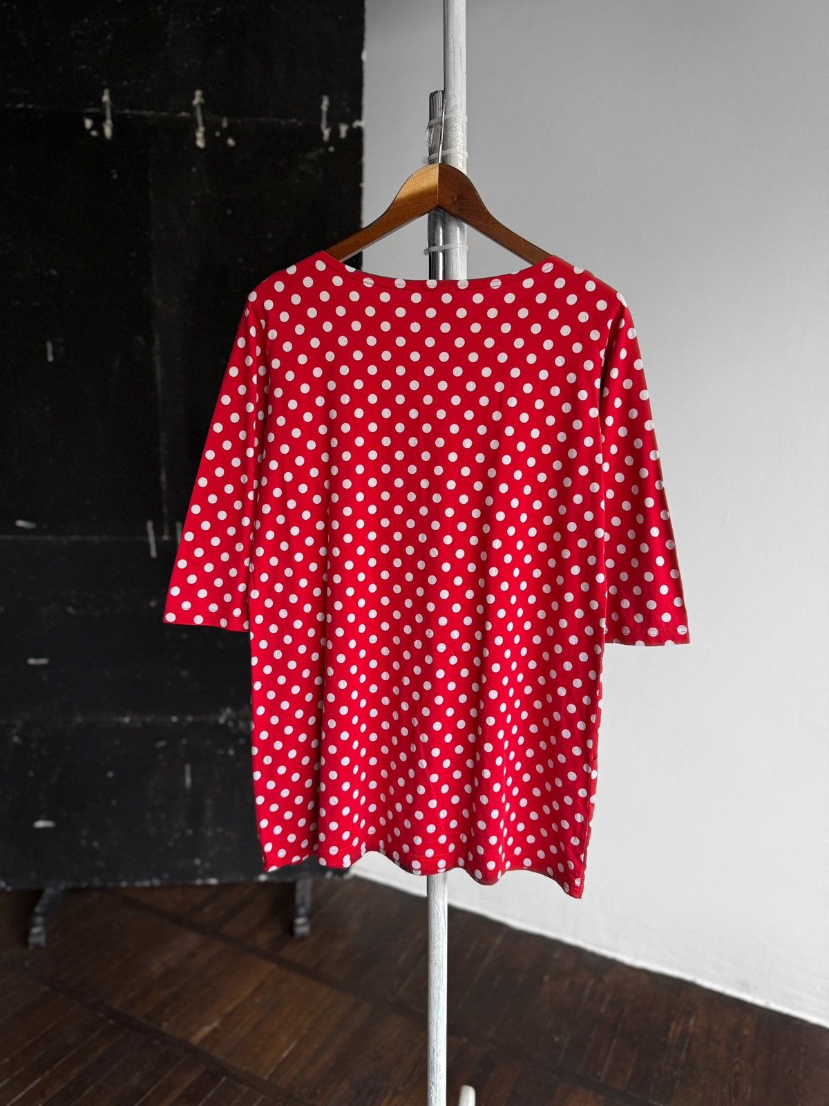 Designer × Marimekko Marimekko Womens 3/4 Sleeve Polka Dot Red White Tunic Top Size M / US 6-8 / IT 42-44 - 2 Thumbnail
