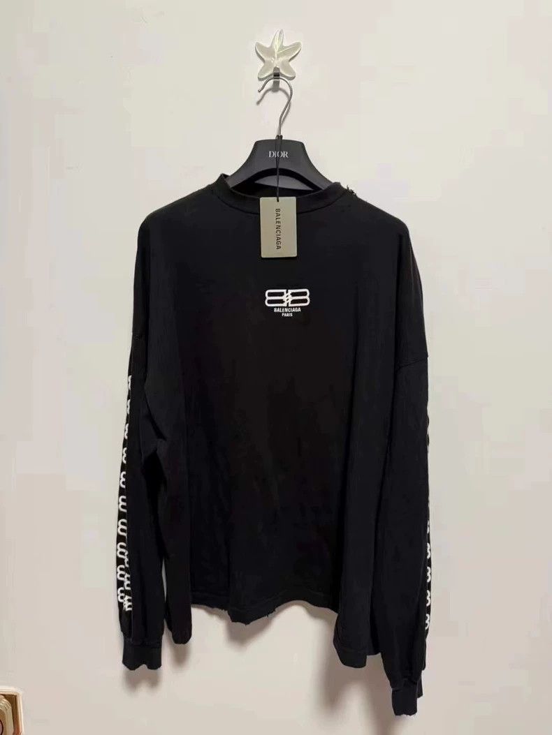 Balenciaga Balenciaga Black BB Logo Long Sleeve Size US M / EU 48-50 / 2 - 1 Thumbnail