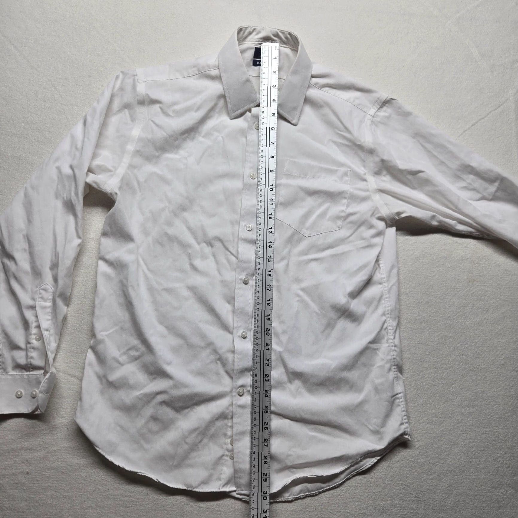 George VINTAGE George Classic Fit Dress Shirt Long Sleeve Adult Men's M Cotton Blend White Button Up Size 40R - 6 Thumbnail