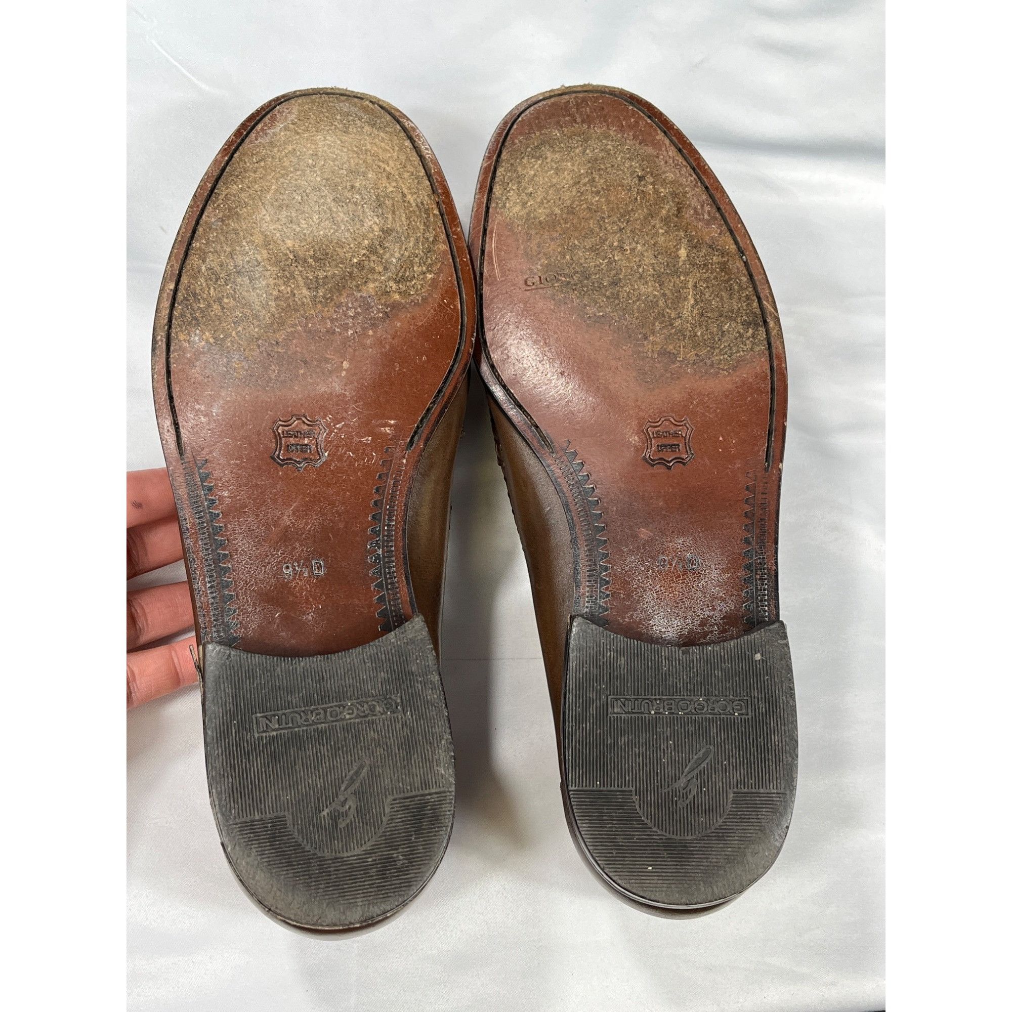 Giorgio Brutini Giorgio Brutini Mens Brown Leather Loafers Size 9.5D SKU 725 Size US 9.5 / EU 42-43 - 7 Thumbnail