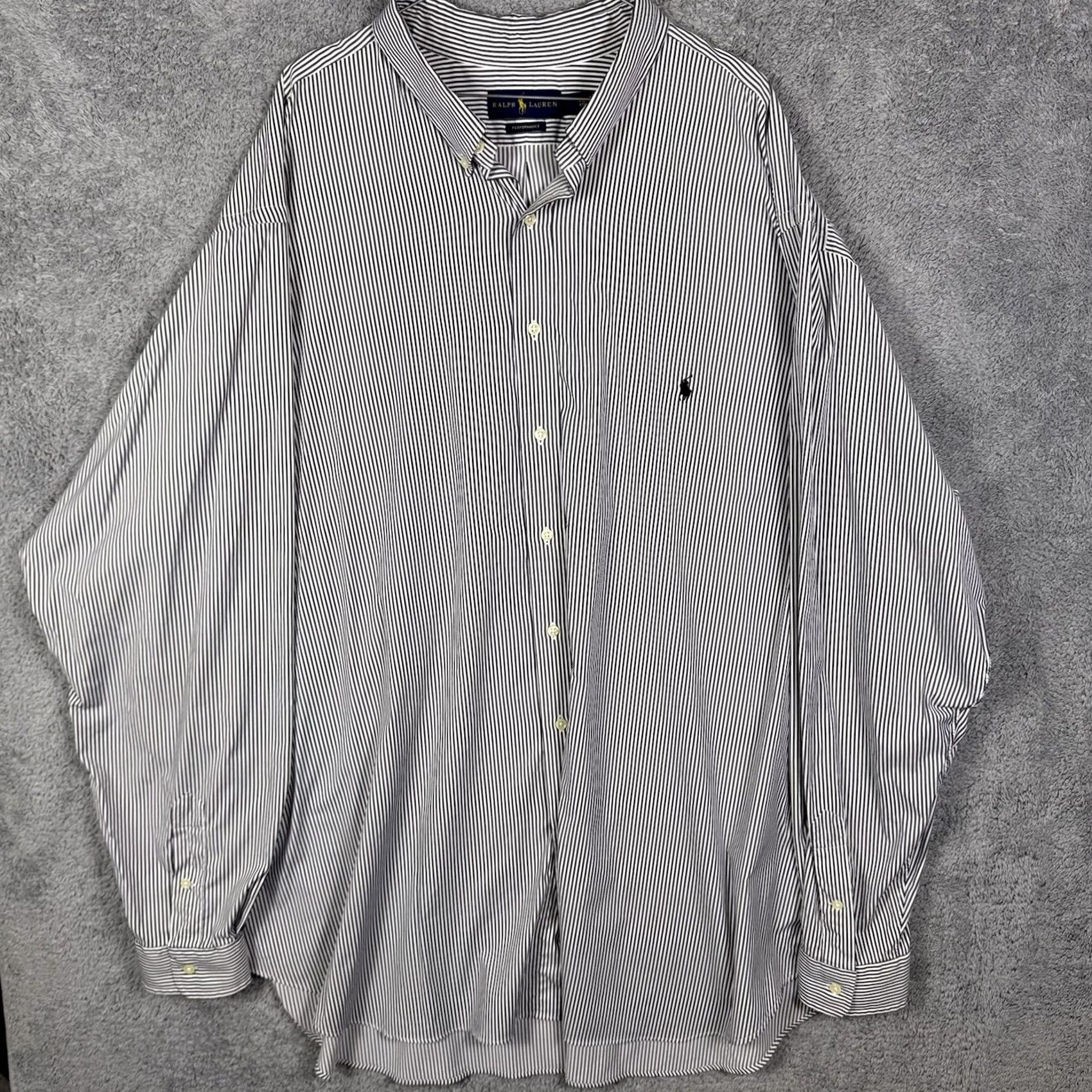 Ralph Lauren Ralph Lauren Shirt Mens 4XLT Tall Performance Nylon Stretch Wicking Pinstripe Shirt Size US XXL / EU 58 / 5 - 5 Thumbnail