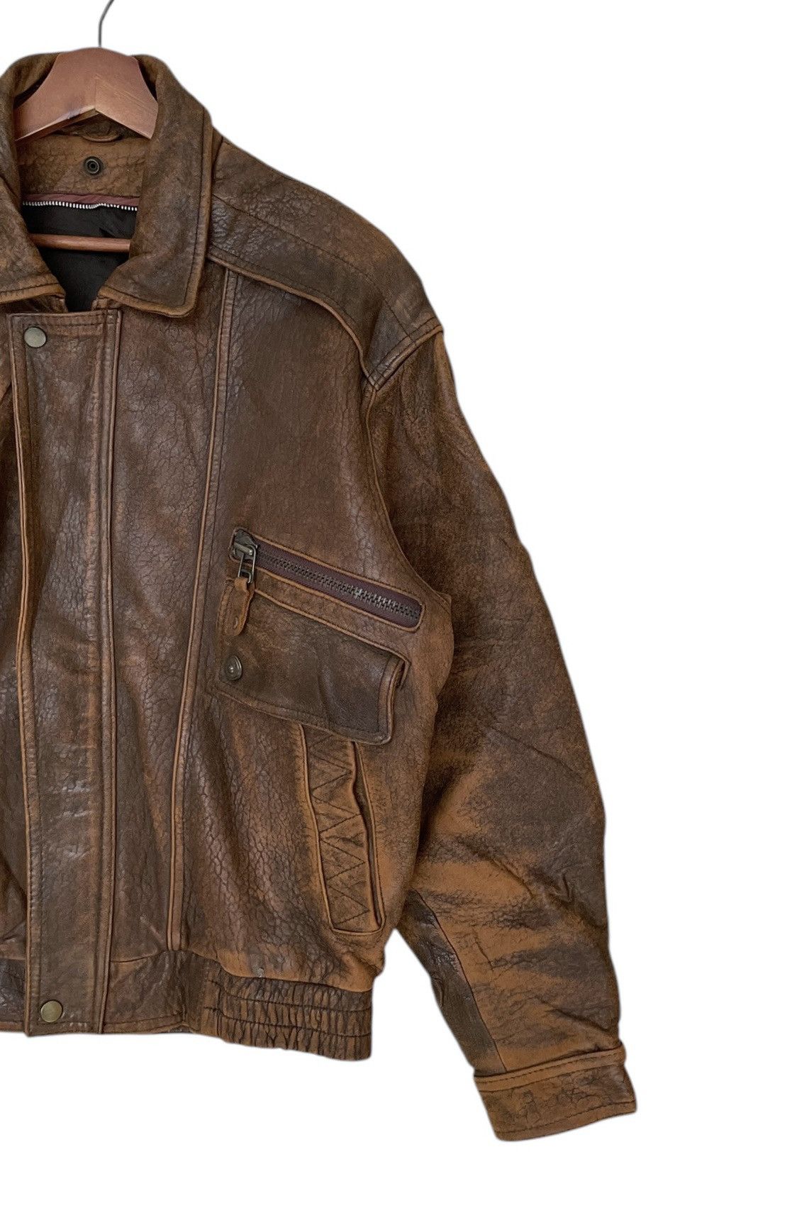 Japanese Brand × Vintage Vintage Japanese Brand Fly Leather Jacket 1990s Size US M / EU 48-50 / 2 - 6 Thumbnail