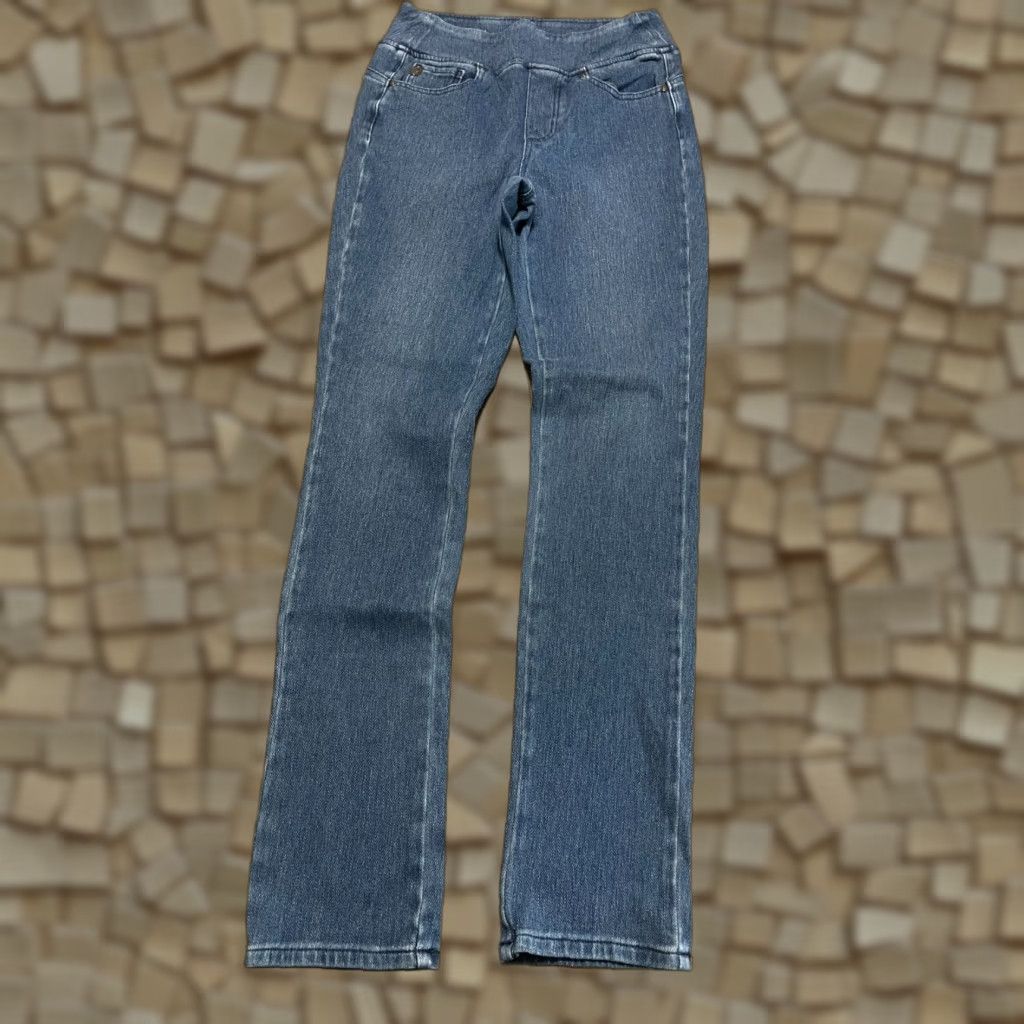 Vintage Belle by Kim Gravel Jeans Women's 4 Tall Blue Denim Straight Pull On Size 27" / US 4 / IT 40 - 1 Thumbnail