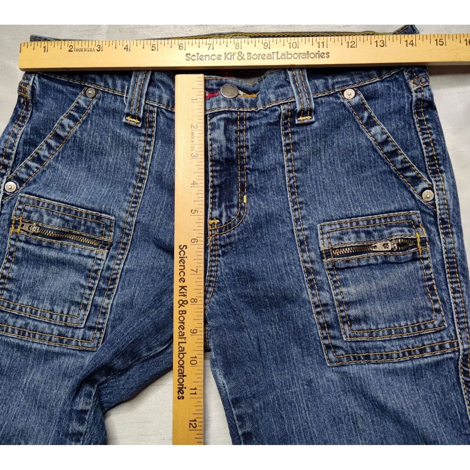 Tommy Hilfiger VTG TOMMY JEANS RED LABEL Women Juniors Size 7 Crop Stretch Denim Blue Jeans Size 28" / US 6 / IT 42 - 7 Thumbnail