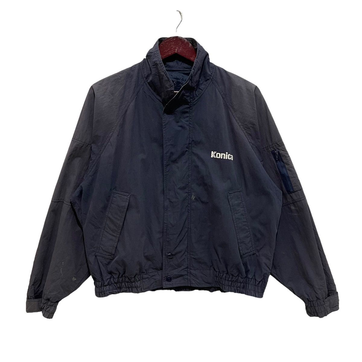 Japanese Brand × Vintage Vintage 80s Konica Spell Out Sunfaded Zipper Bomber Jacket Size US L / EU 52-54 / 3 - 2 Thumbnail