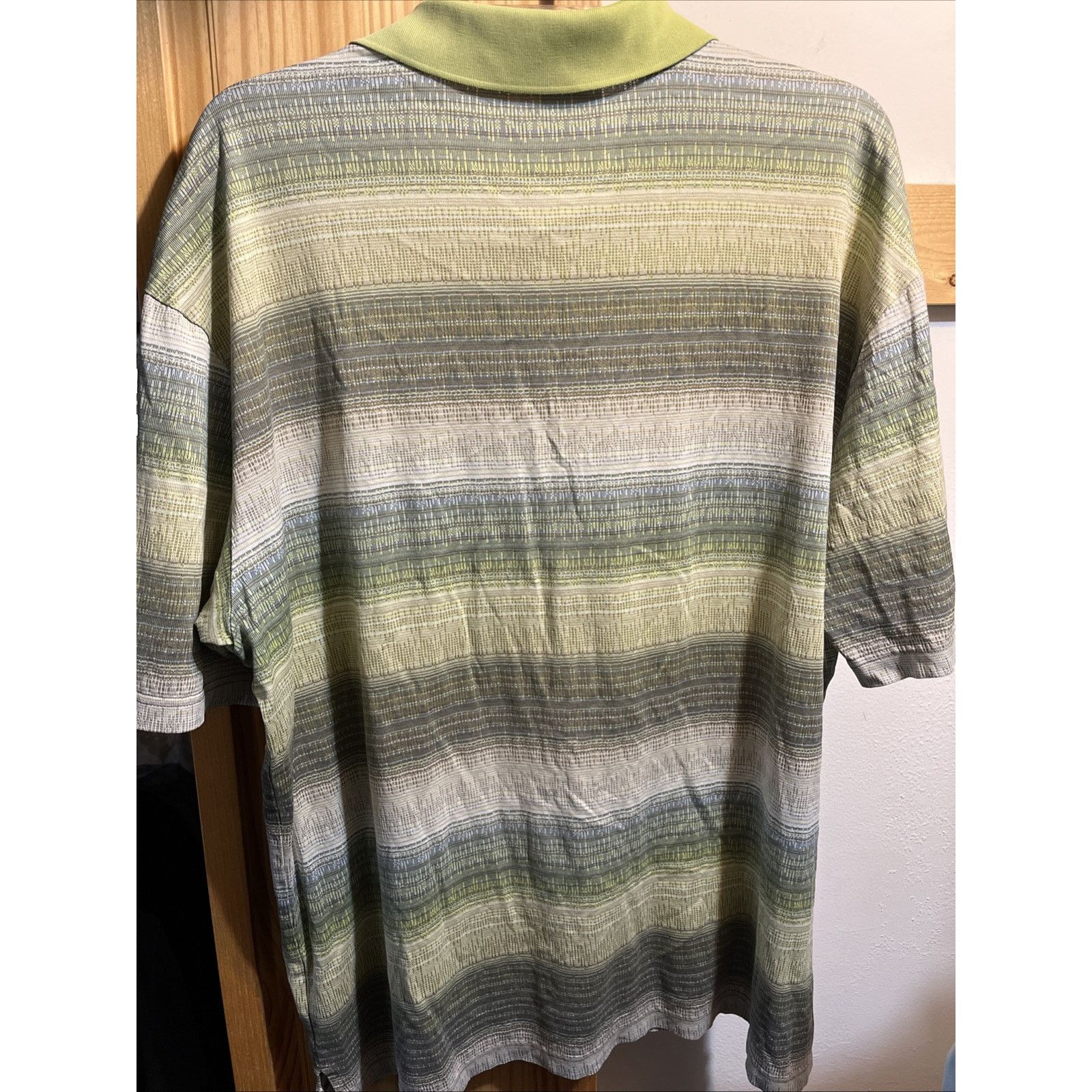 BUGATCHI Bugatchi Uomo Mens Polo Shirt XL Green Golf SS Cotton Button Size US XL / EU 56 / 4 - 8 Thumbnail