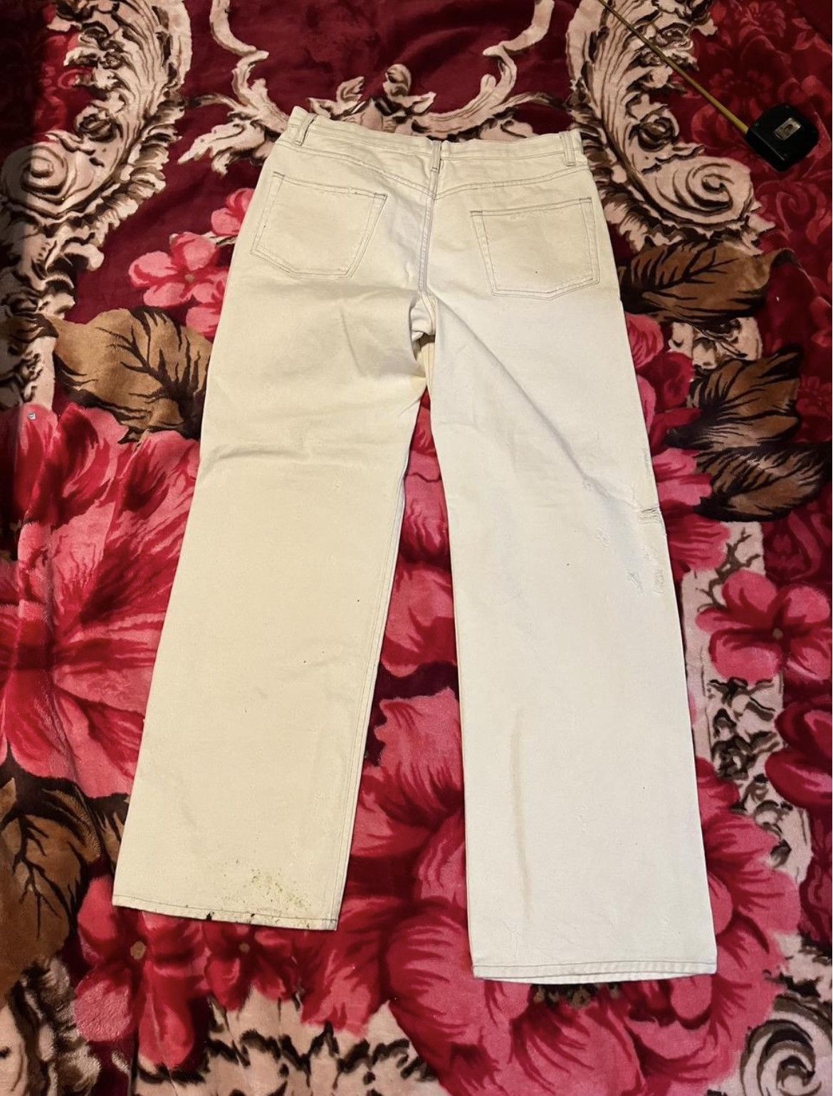 Frame Frame white distressed wide leg jeans Size US 32 / EU 48 - 2 Thumbnail