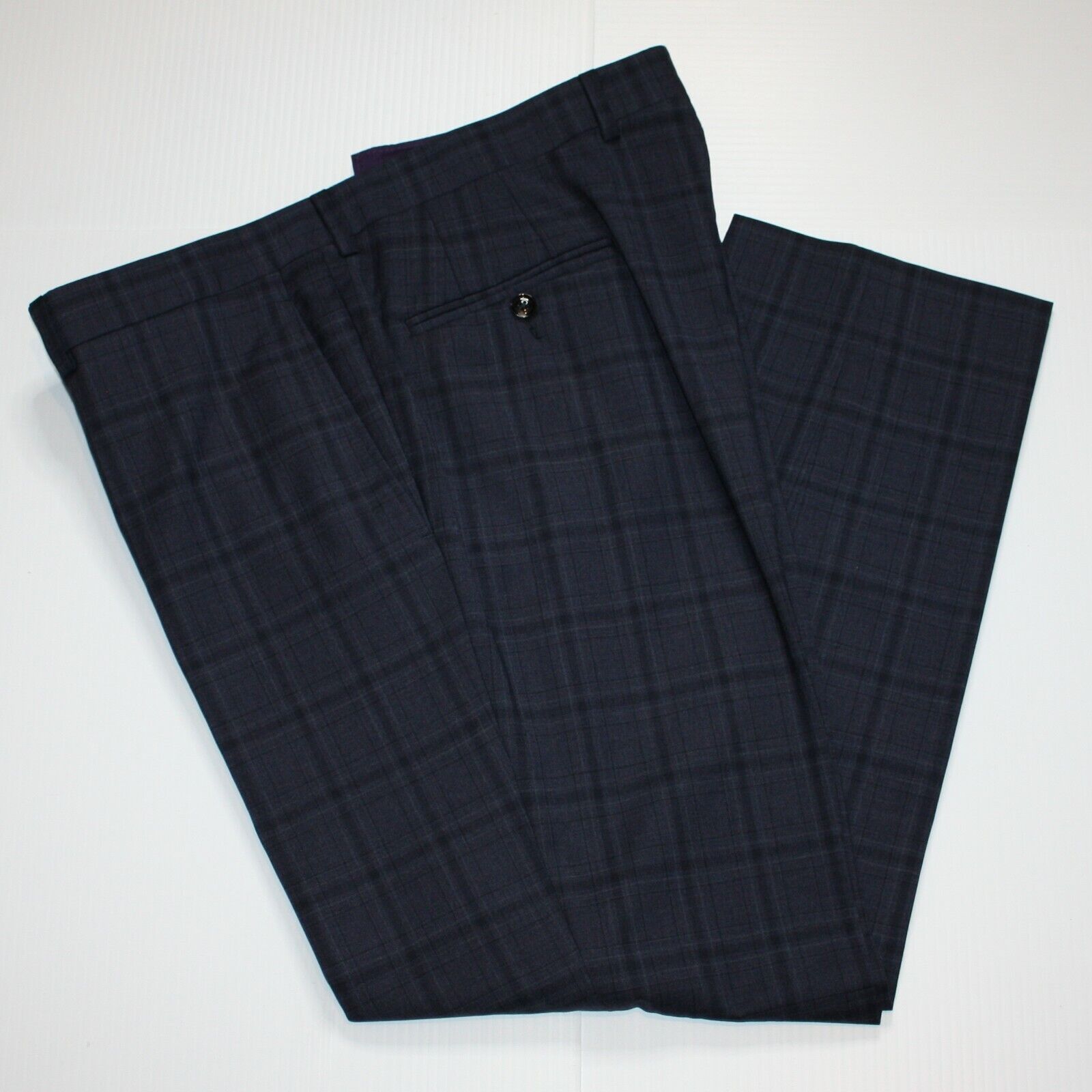 Ted Baker Jay Trim Fit Windowpane Stretch Wool Suit Inseam 29" $848 Size 44R - 9 Thumbnail