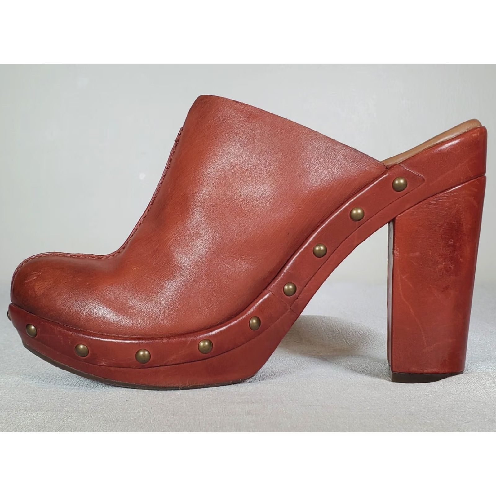 Vintage Kork-Ease Canyon Jacqueline Clogs Platform Leather Brown Size US 9 M Women's Size US 9 / IT 39 - 3 Thumbnail